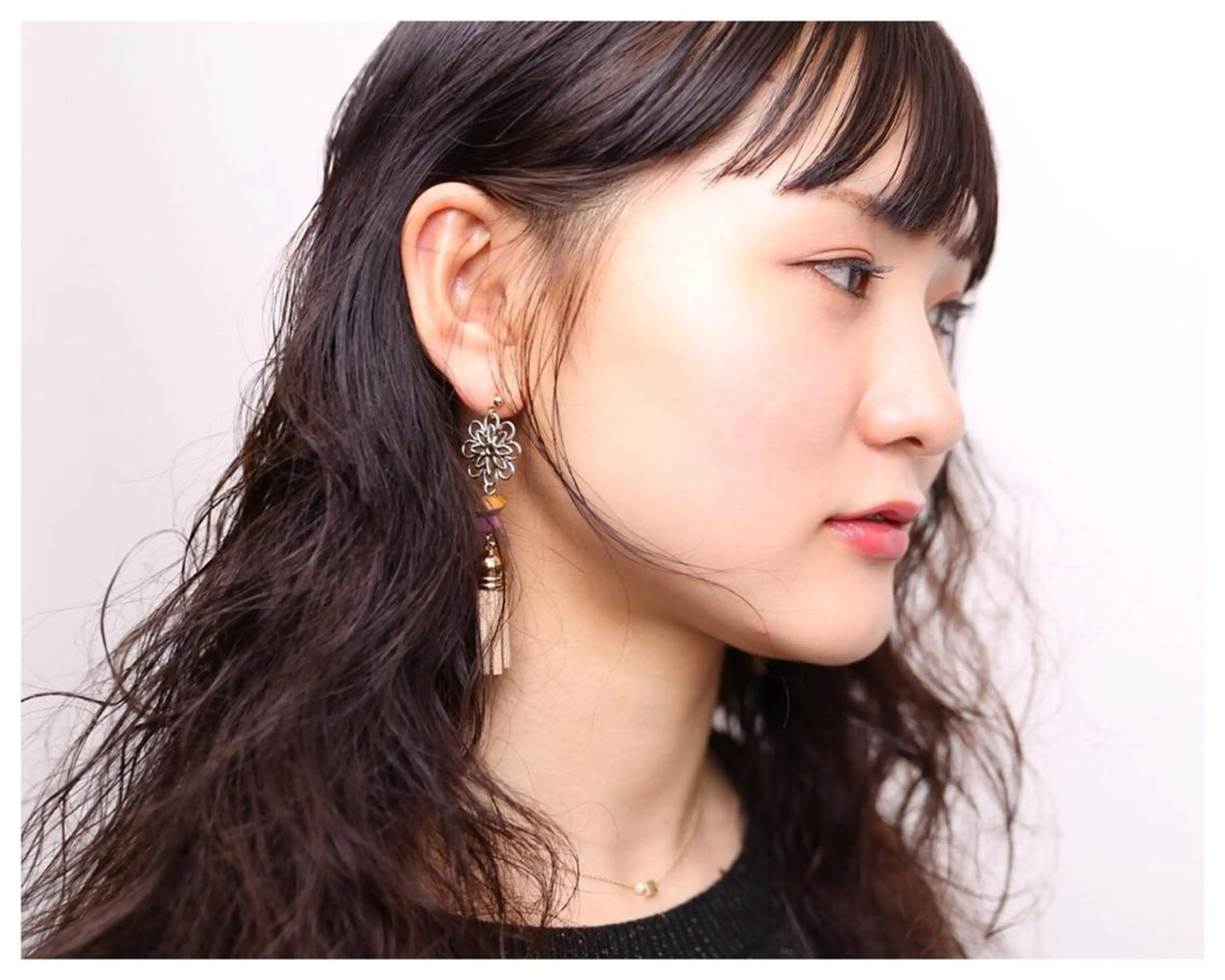 ロング カラー パーマ 三代 ゆりあのヘアスタイル