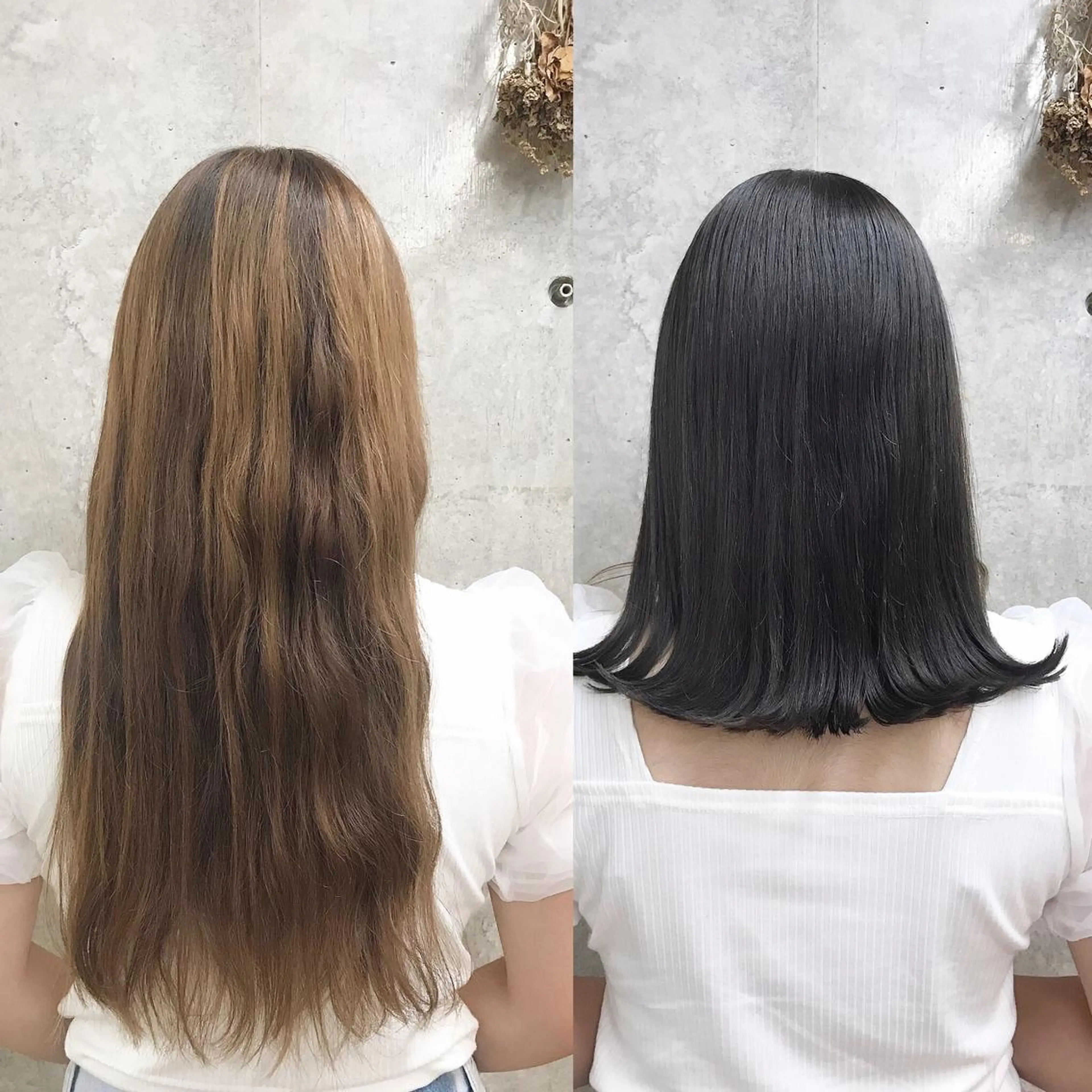 ミディアム カラー オレンジ CITY louwe 脇坂彩音のヘアスタイル