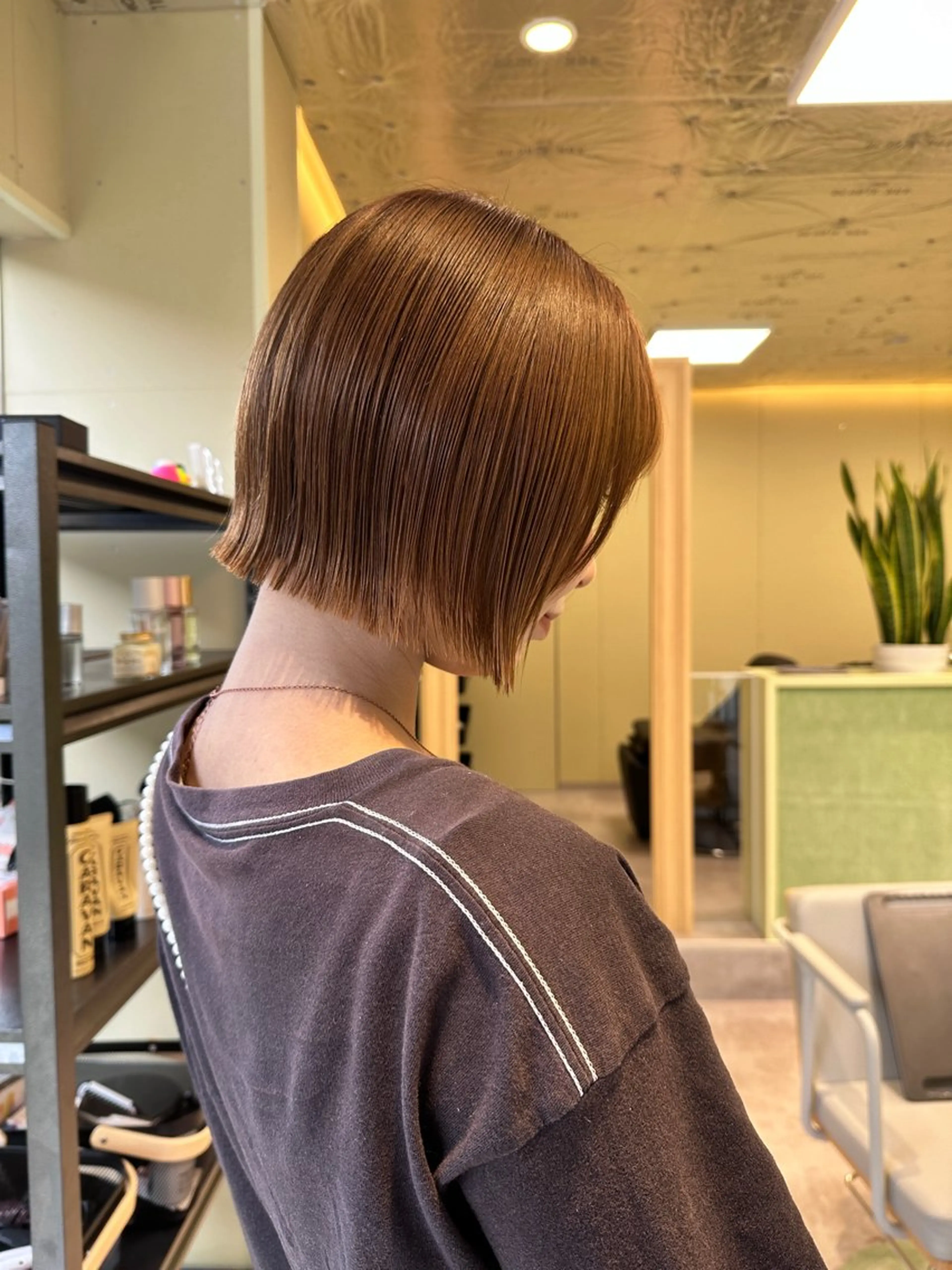 ミディアム カット ヘアカラー ボブ/ぱつっとボブ/ 谷口 海星のヘアスタイル