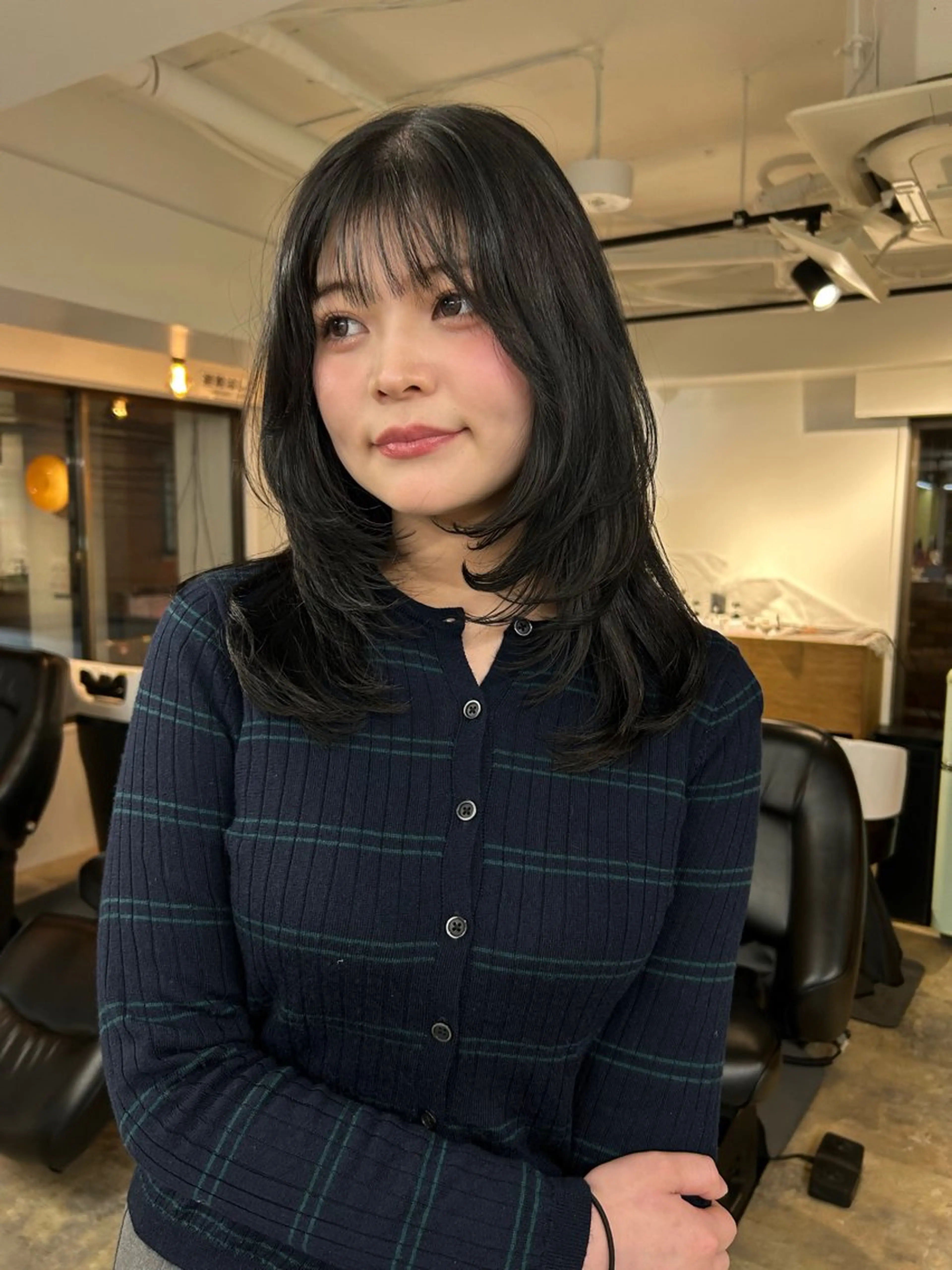 ミディアム カット ヘアカラー レイヤー・ボブカット ／もえまる🌻のヘアスタイル