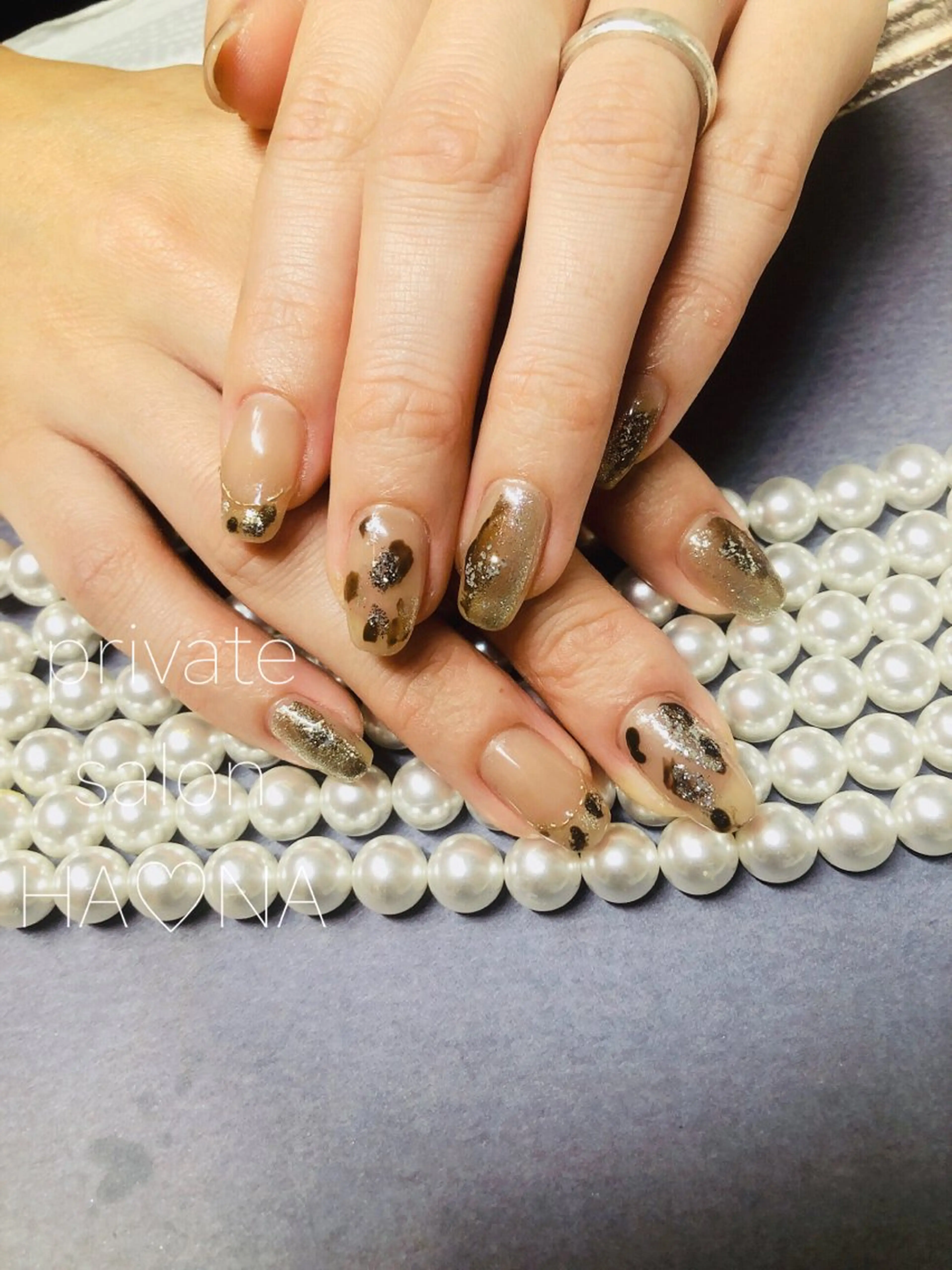 ネイル アニマル柄 プライベートサロン HA♥NAのマツエク・マツパデザイン