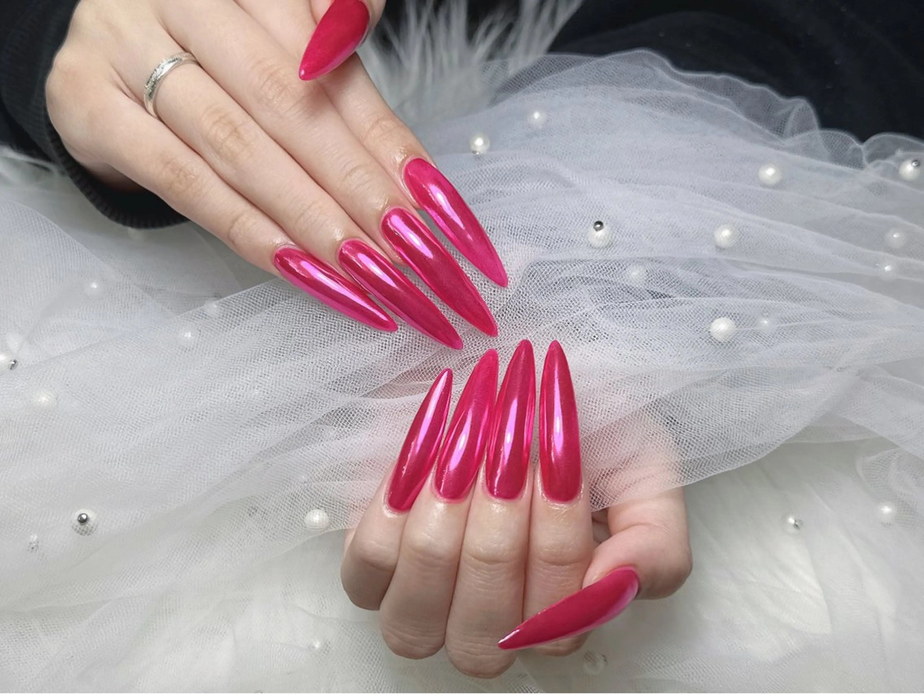 ネイル ミラーネイル ハンドネイル 【Eclat ｴｸﾗ】nail＆beauty所属・Eclat〔ｴｸﾗ〕 MOEKA𝜗𝜚*のネイルデザイン