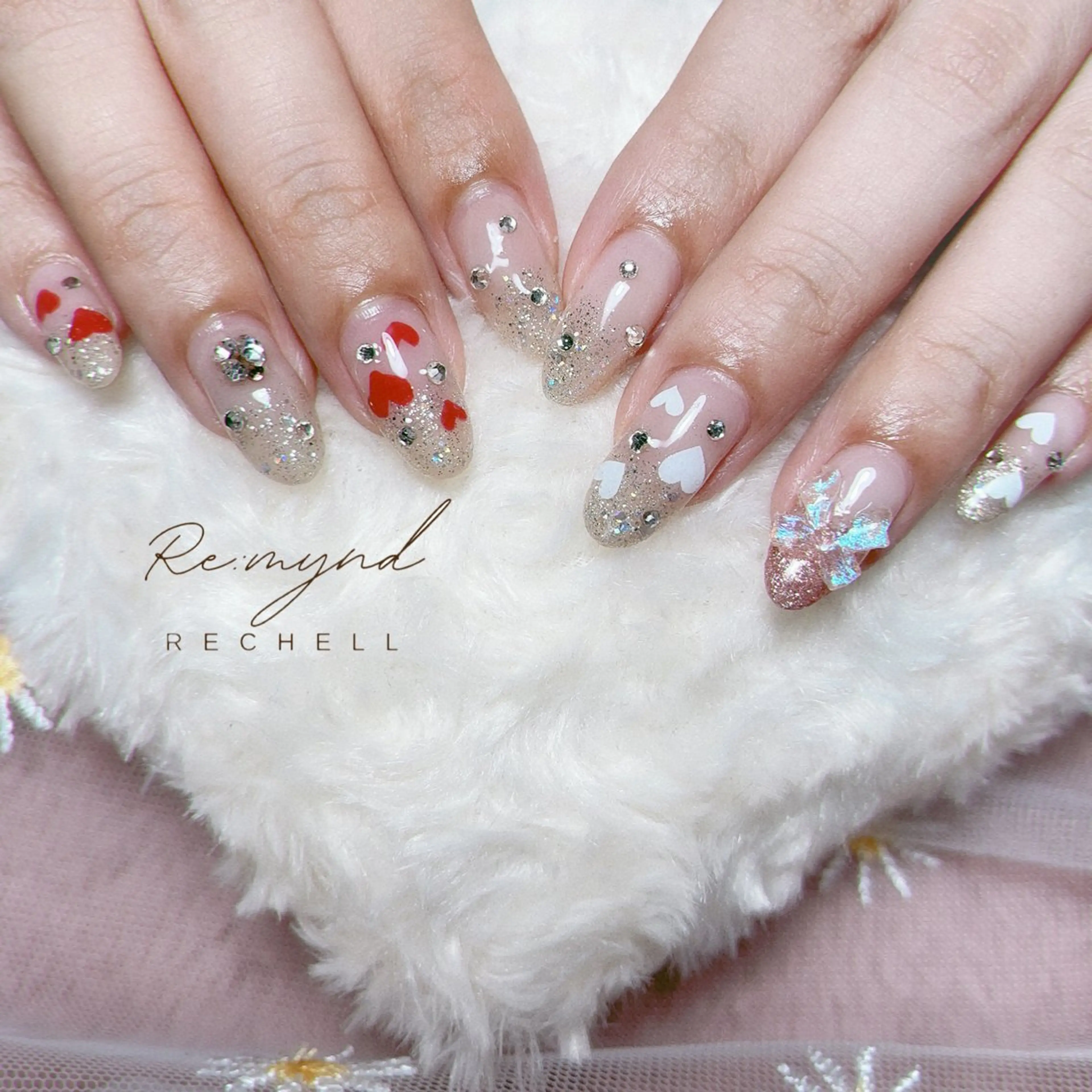 ネイル ハート キラキラネイル Re:mynd リマインドのネイルデザイン
