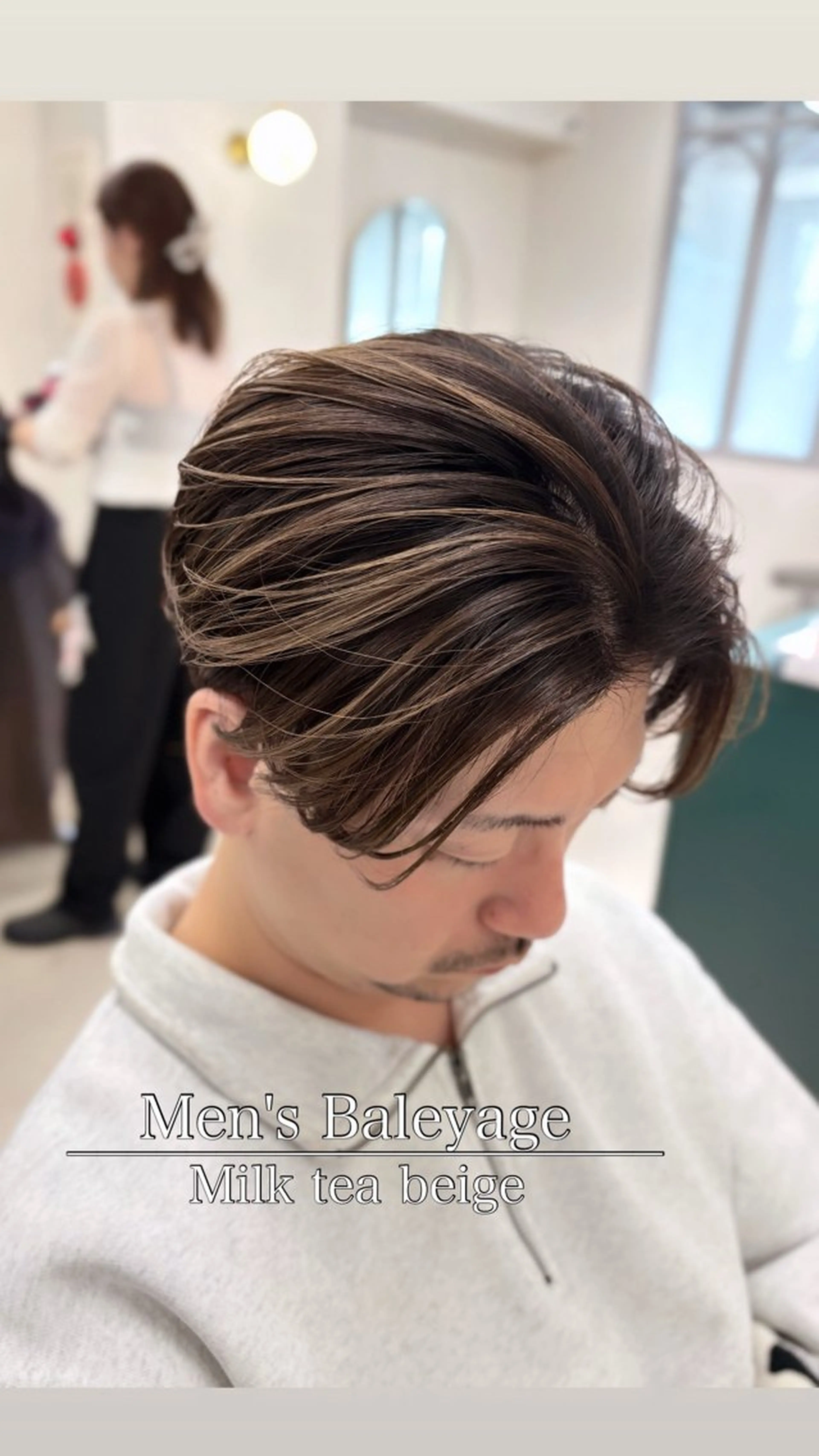 ミディアム カラー ヘアアレンジ メンズ メンズバレイヤージュ メンズハイライト バレイヤージュ 透明感カラー グレージュ カット ヘアカラー トリートメント 【副店長】六三四🌻 指名No.1のヘアスタイル
