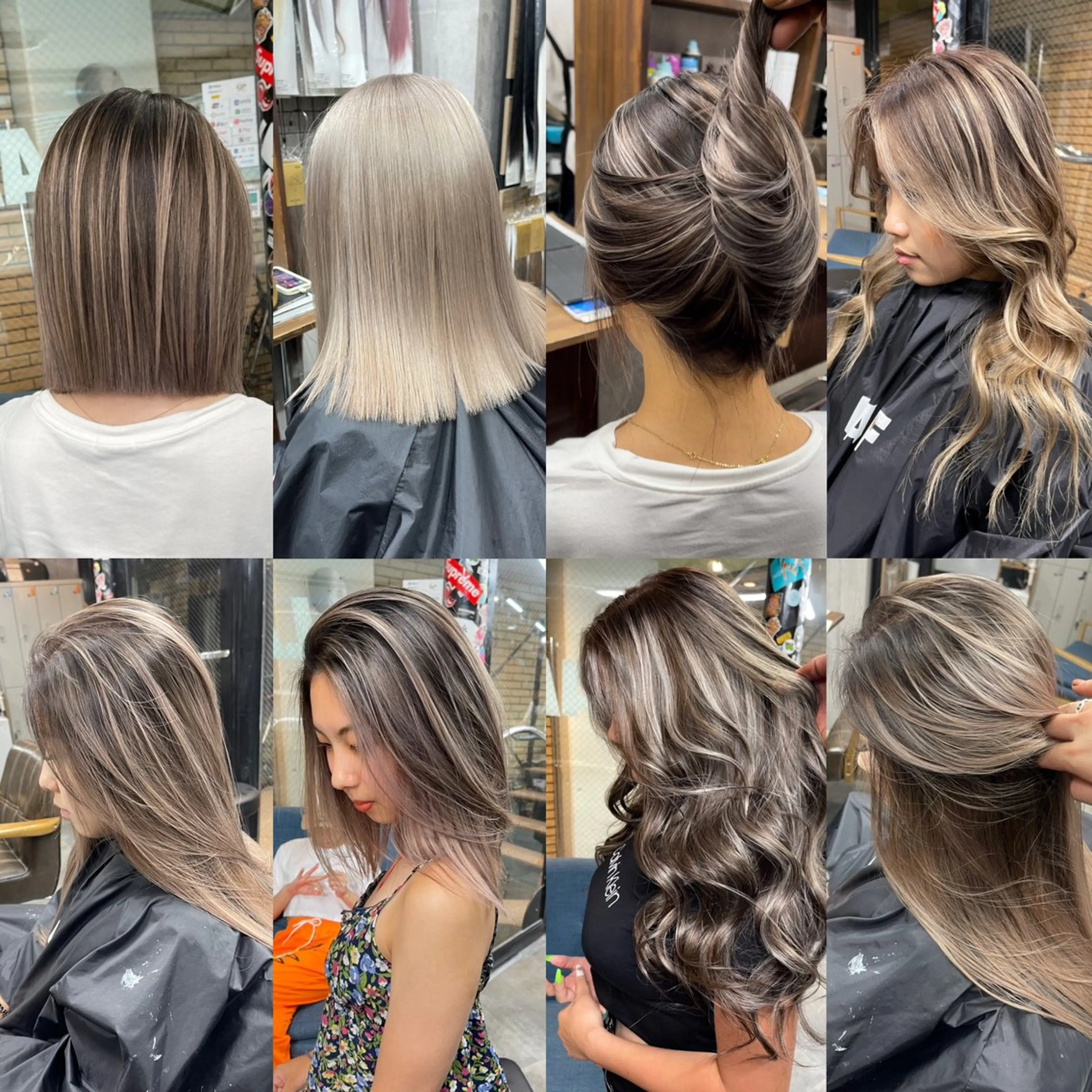 ロング カラー バレイヤージュ ハイライトカラー ハイトーンカラー ハイライト レイヤーカット 大阪ハイトーン ひらり💜のヘアスタイル