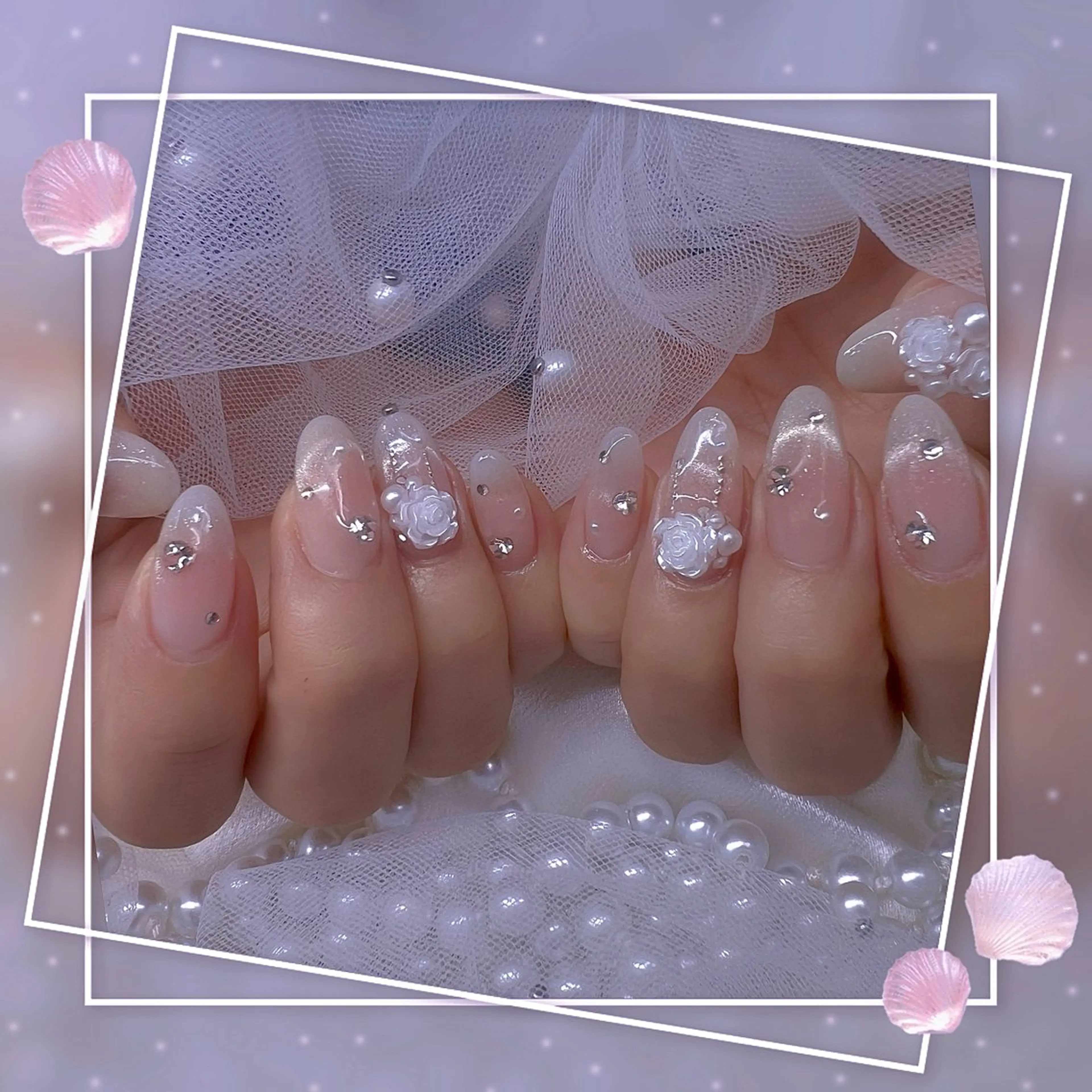 ネイル チークネイル フレンチネイル ガーリー グラデーション マグネットネイル ハンドネイル Chill Nailsalonのネイルデザイン