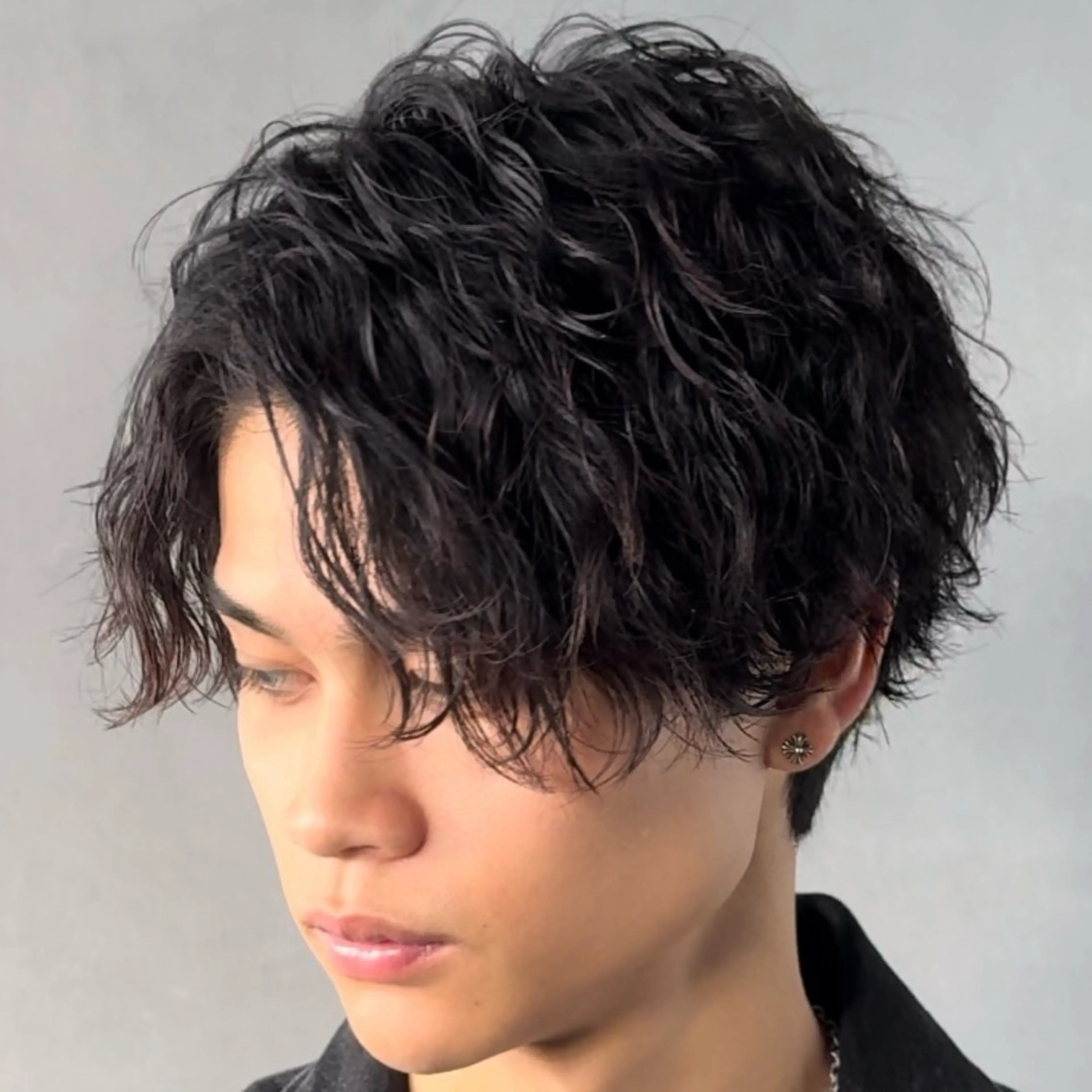 ミディアム パーマ ヘアアレンジ メンズ fifth 石川 凪のヘアスタイル