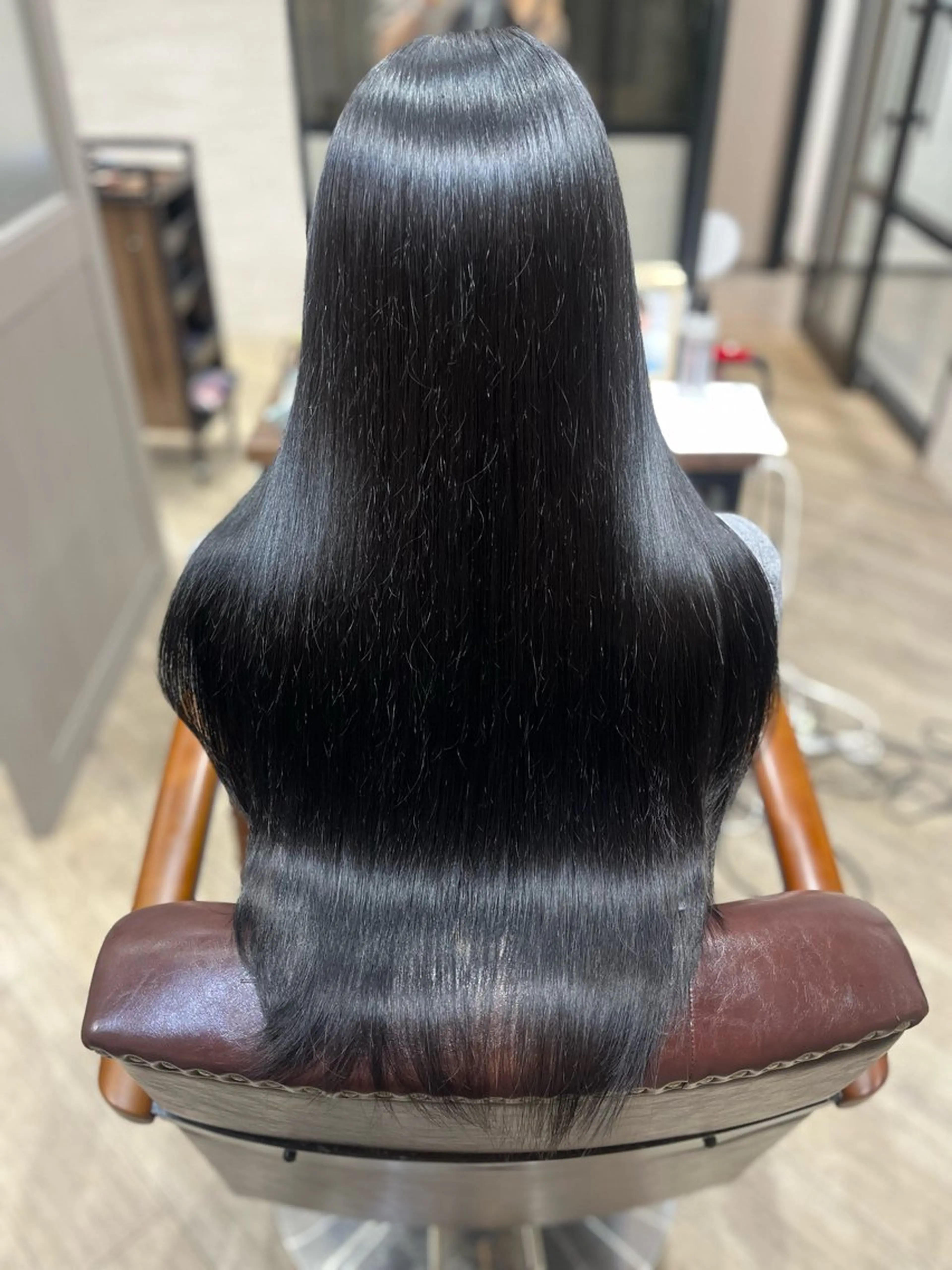 ロング カラー 黒髪 ブルーカラー ブルーブラック カット ヘアカラー トリートメント 🫧ぷる艶カラー🫧 Yuubi🦩のヘアスタイル