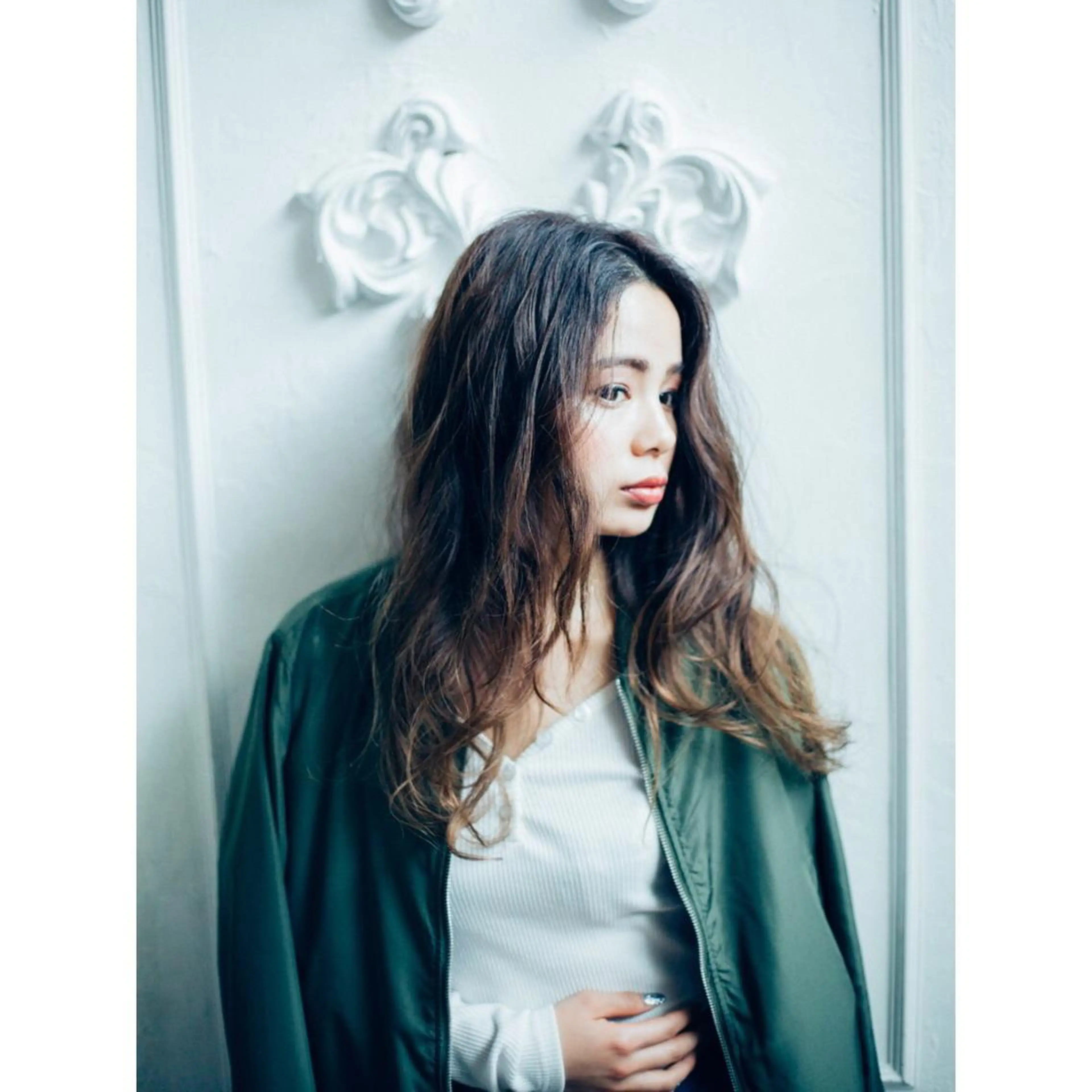 ロング パーマ カット パーマ トリートメント (スタイリスト)牧 好美のヘアスタイル