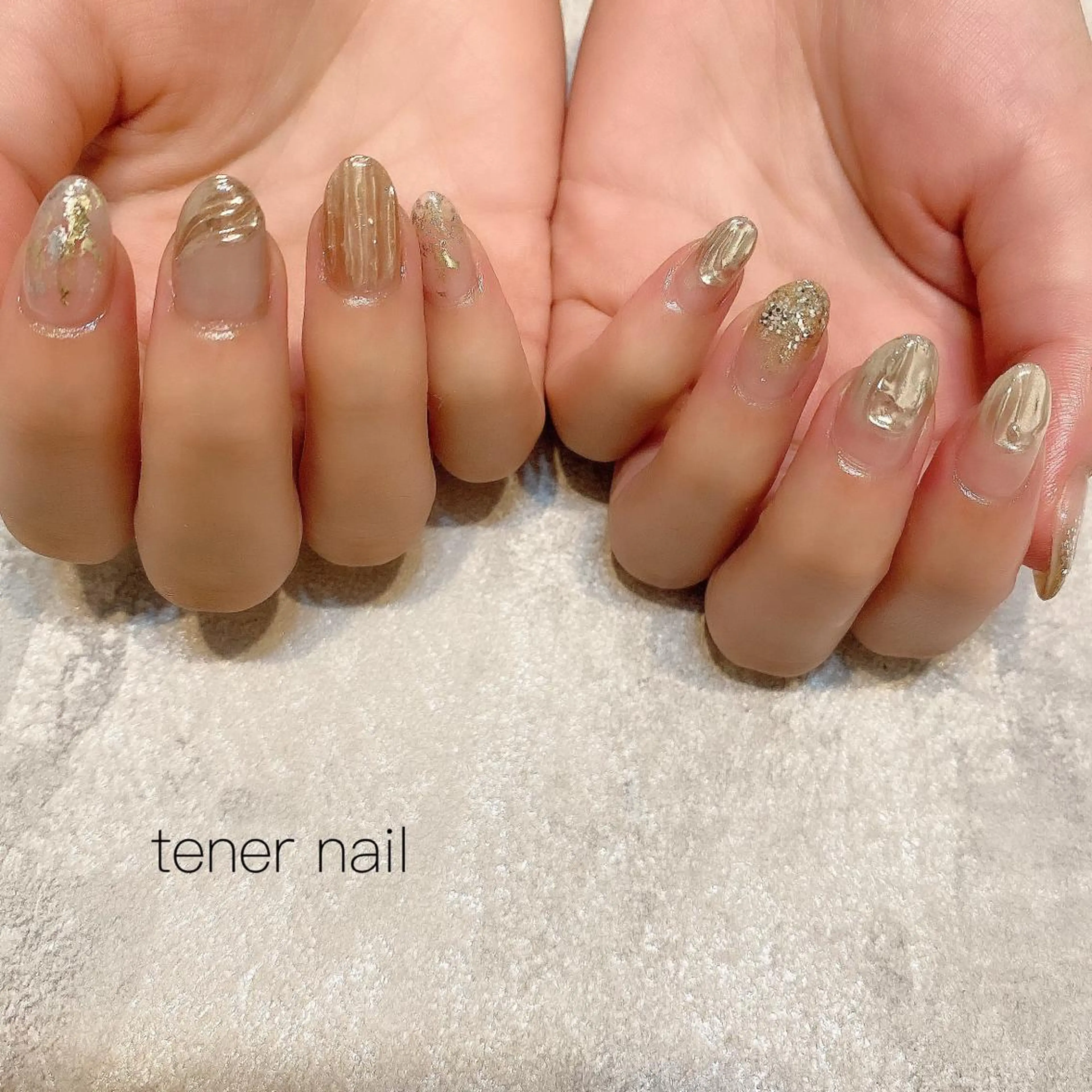 ネイル キラキラネイル ラメ(グリッター) ミラーネイル テネルネイル tener nailのネイルデザイン