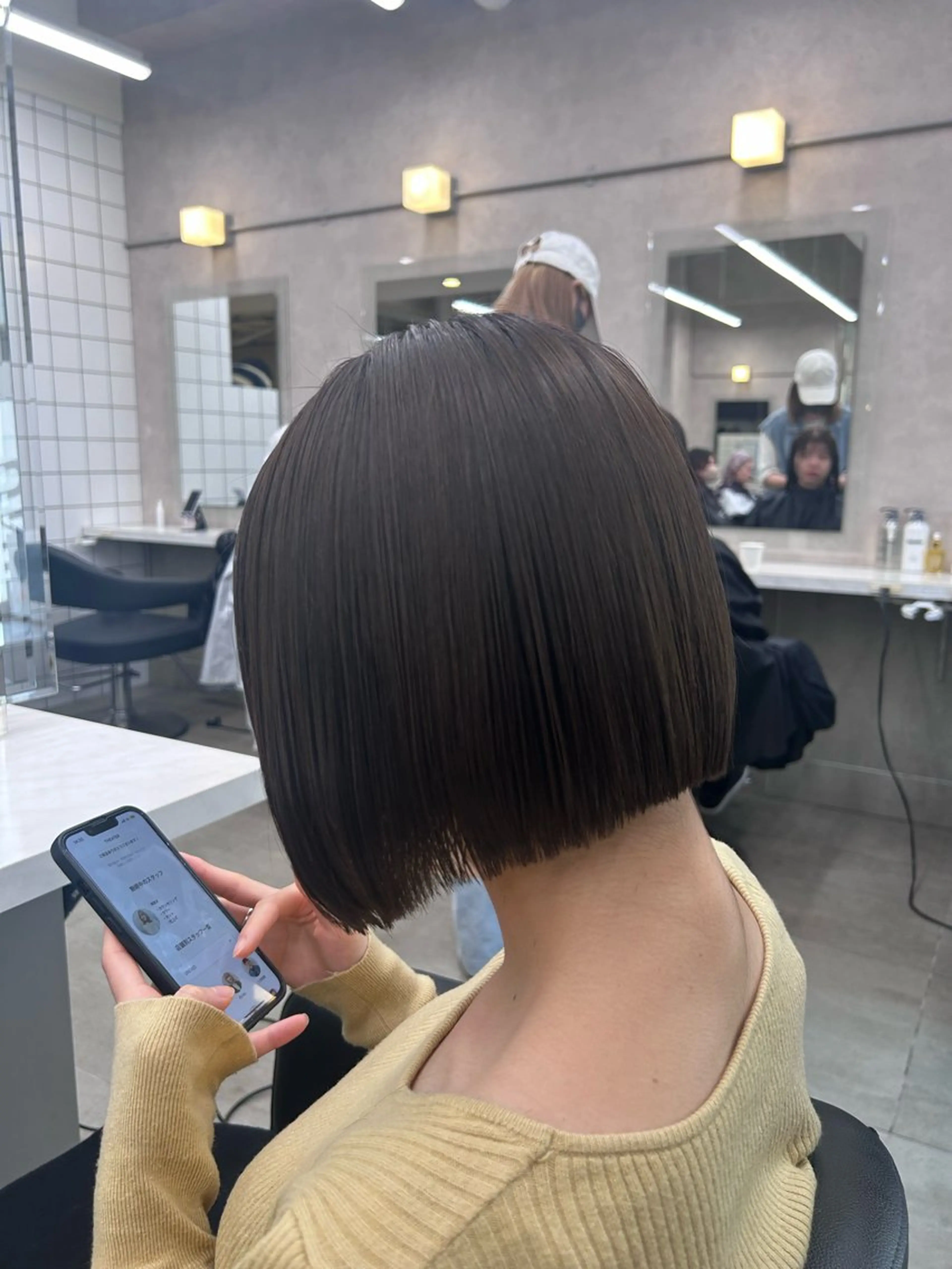 ショート カラー パーマ ヘアアレンジ メンズ キッズ ブリーチなしカラー/ ブラウン/レイヤーのヘアスタイル