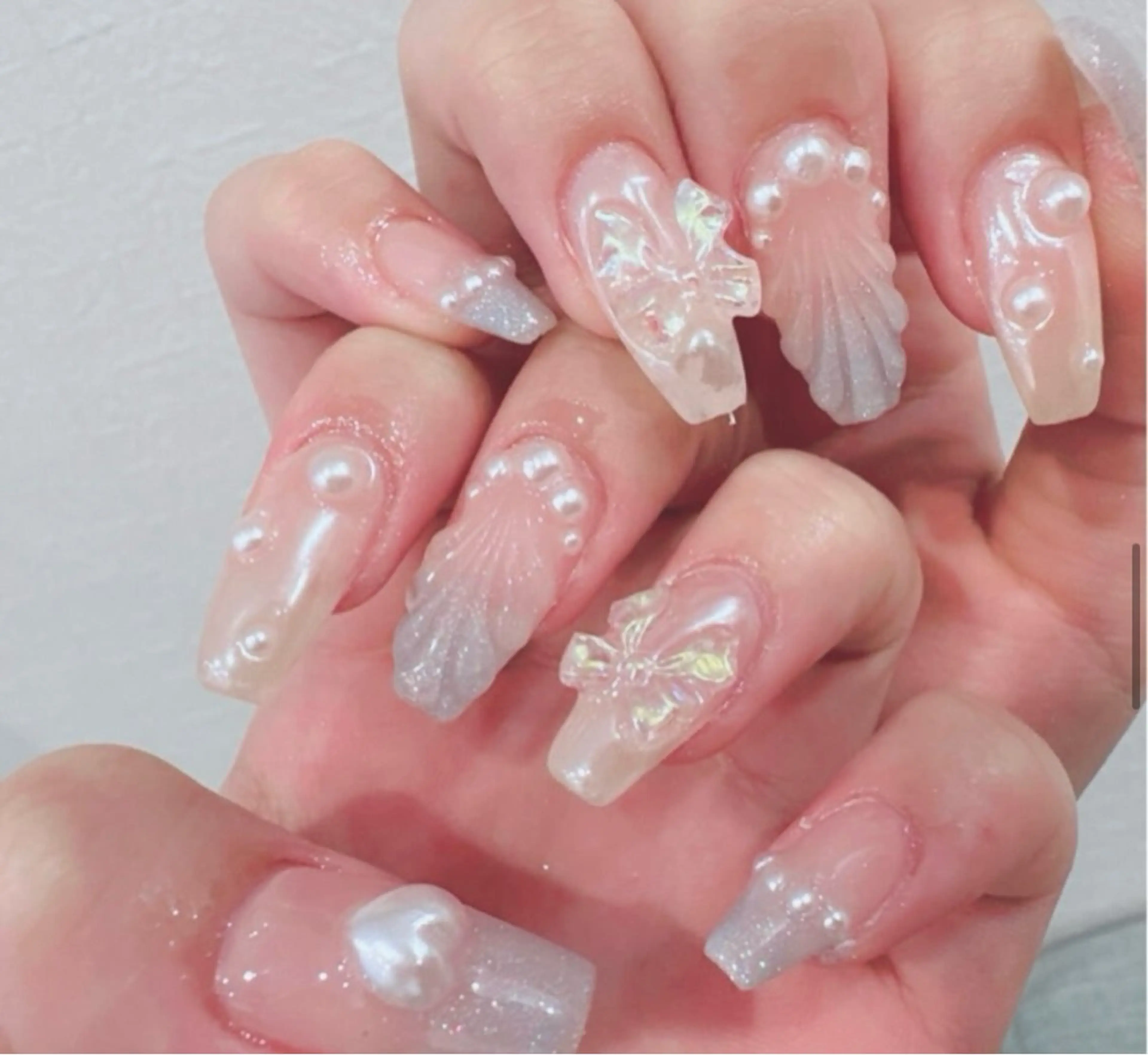 ネイル アートネイル フラワーネイル フレンチネイル ジェルネイル グラデーション ハンドネイル Ryu Nail NekoChanのネイルデザイン