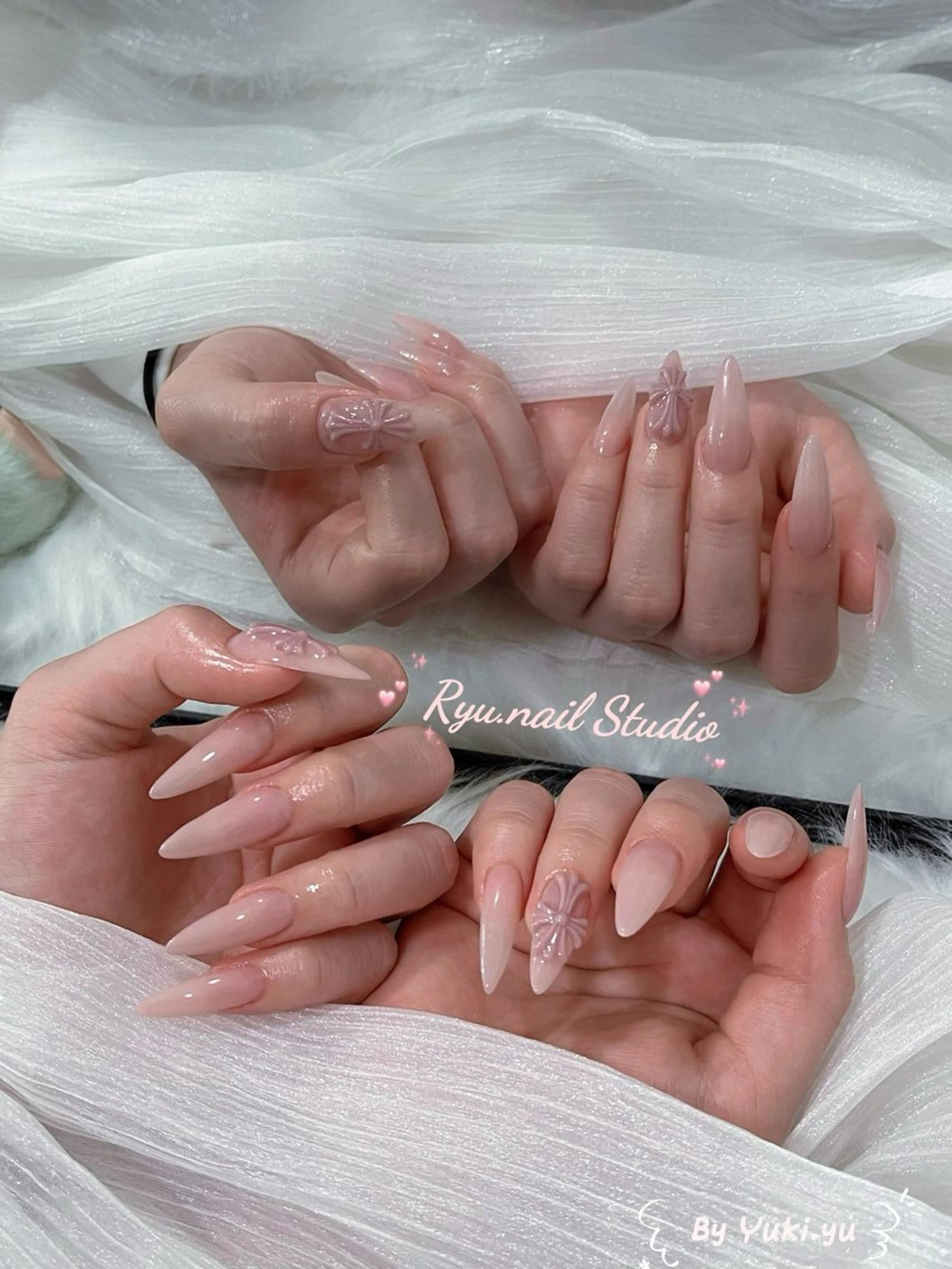 ネイル アートネイル フレンチネイル ジェルネイル グラデーション 韓国ネイル Ryu Nail YukiChanのネイルデザイン