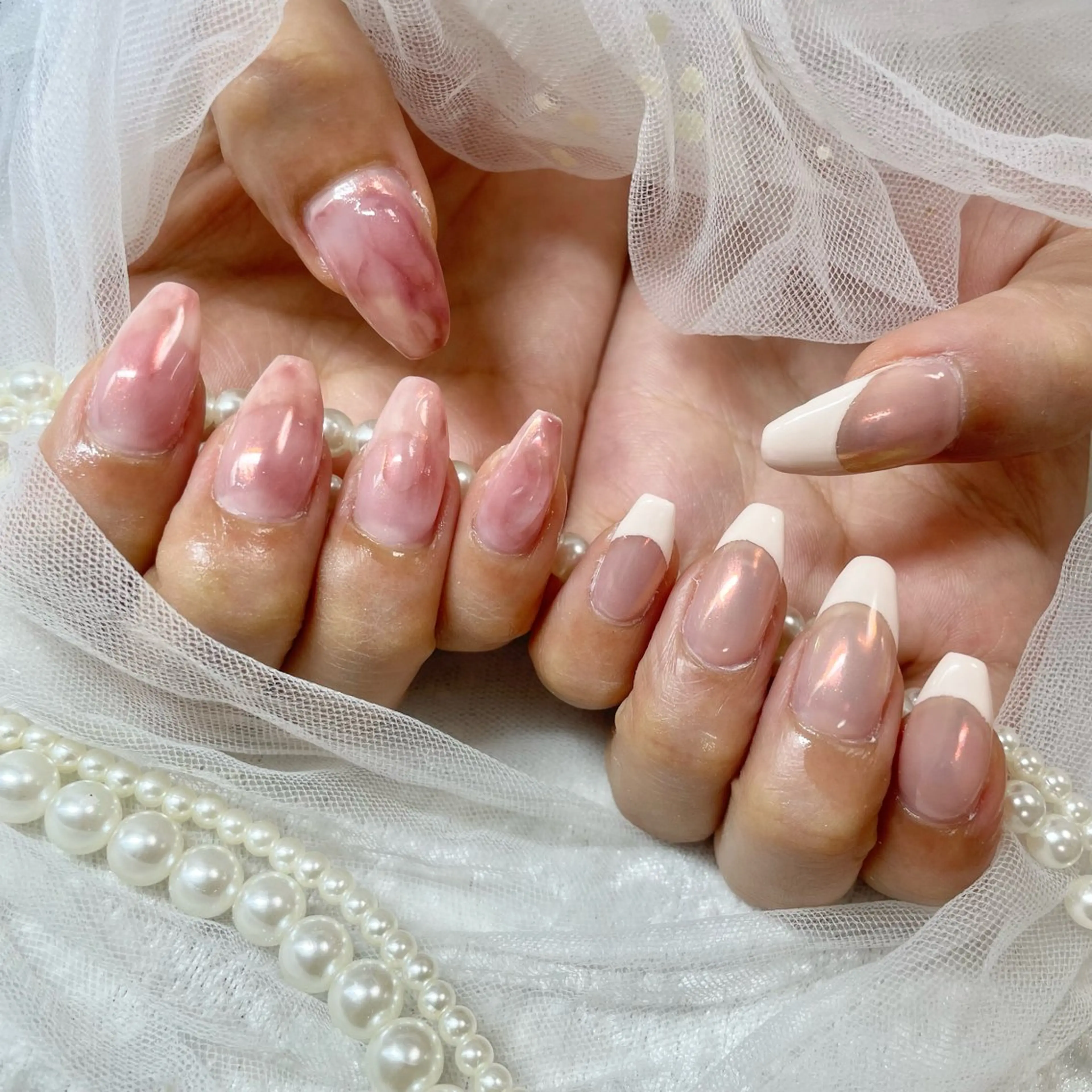 ネイル ニュアンスネイル 夏ネイル 🎀AYAKO 🎀中韓ネイルのネイルデザイン