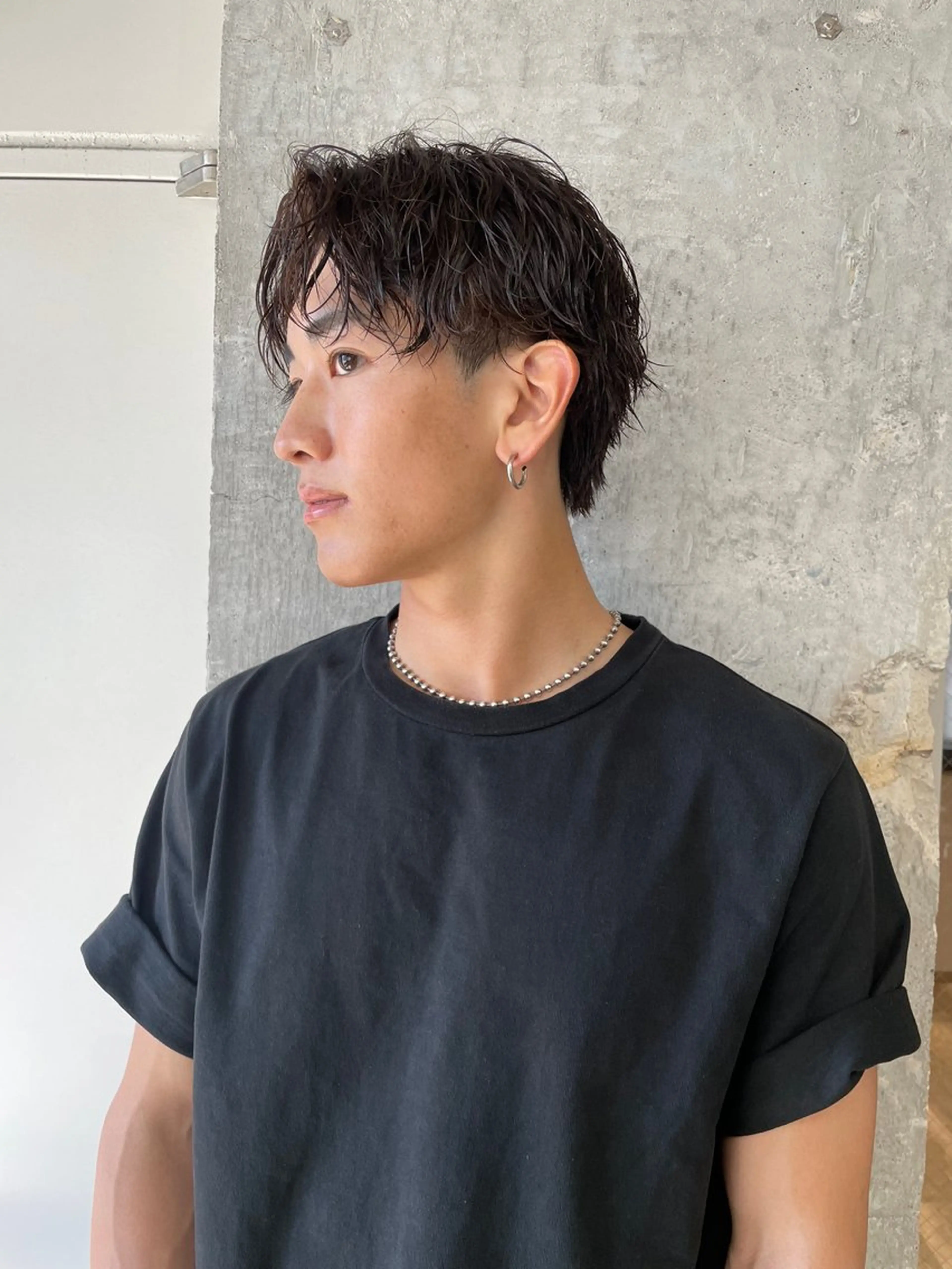 ショート パーマ メンズ 愛加ブリーチ・ レイヤー・パーマのヘアスタイル