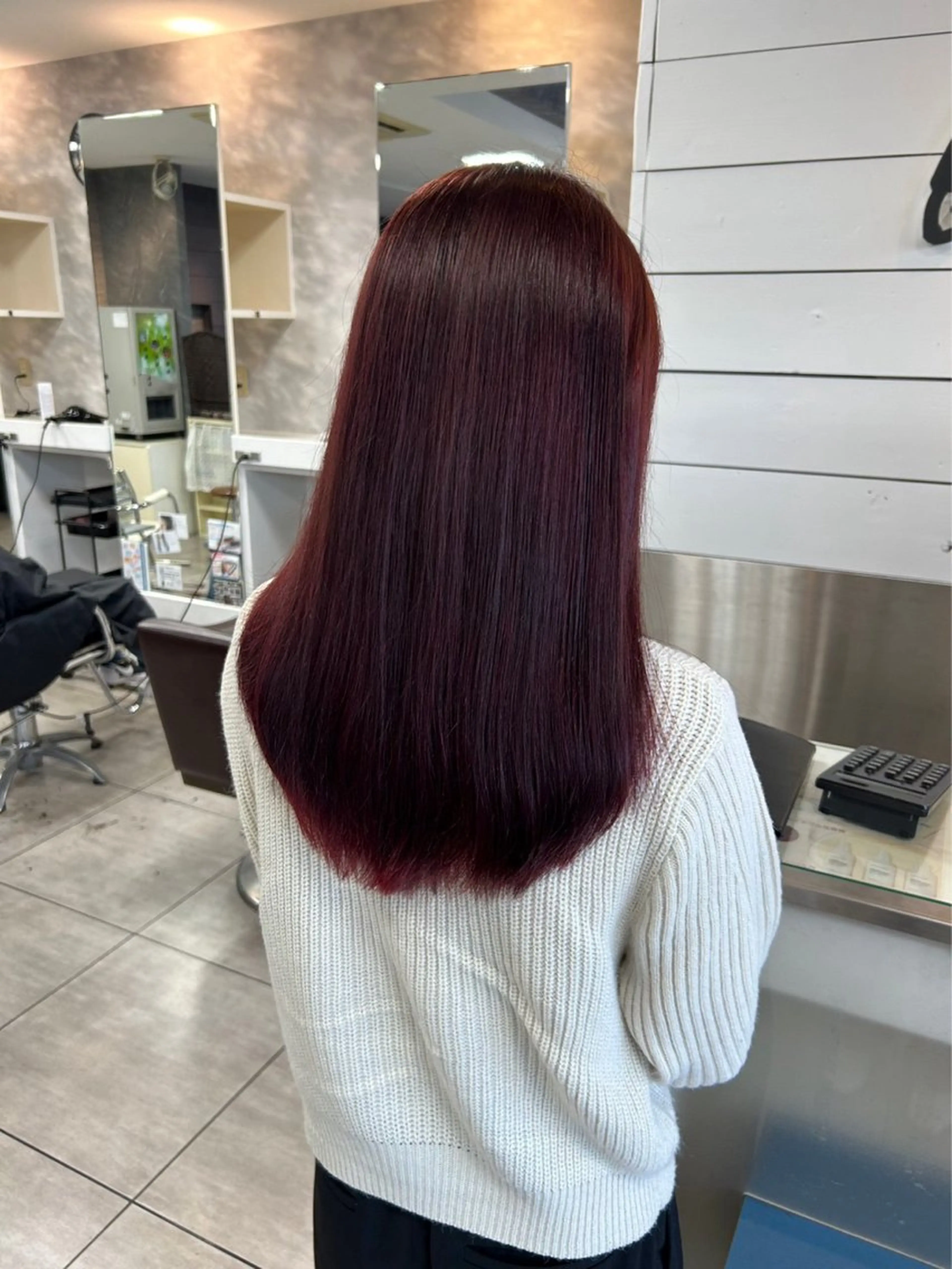 セミロング 縮毛矯正✖髪質改善 仁木伸明のヘアスタイル