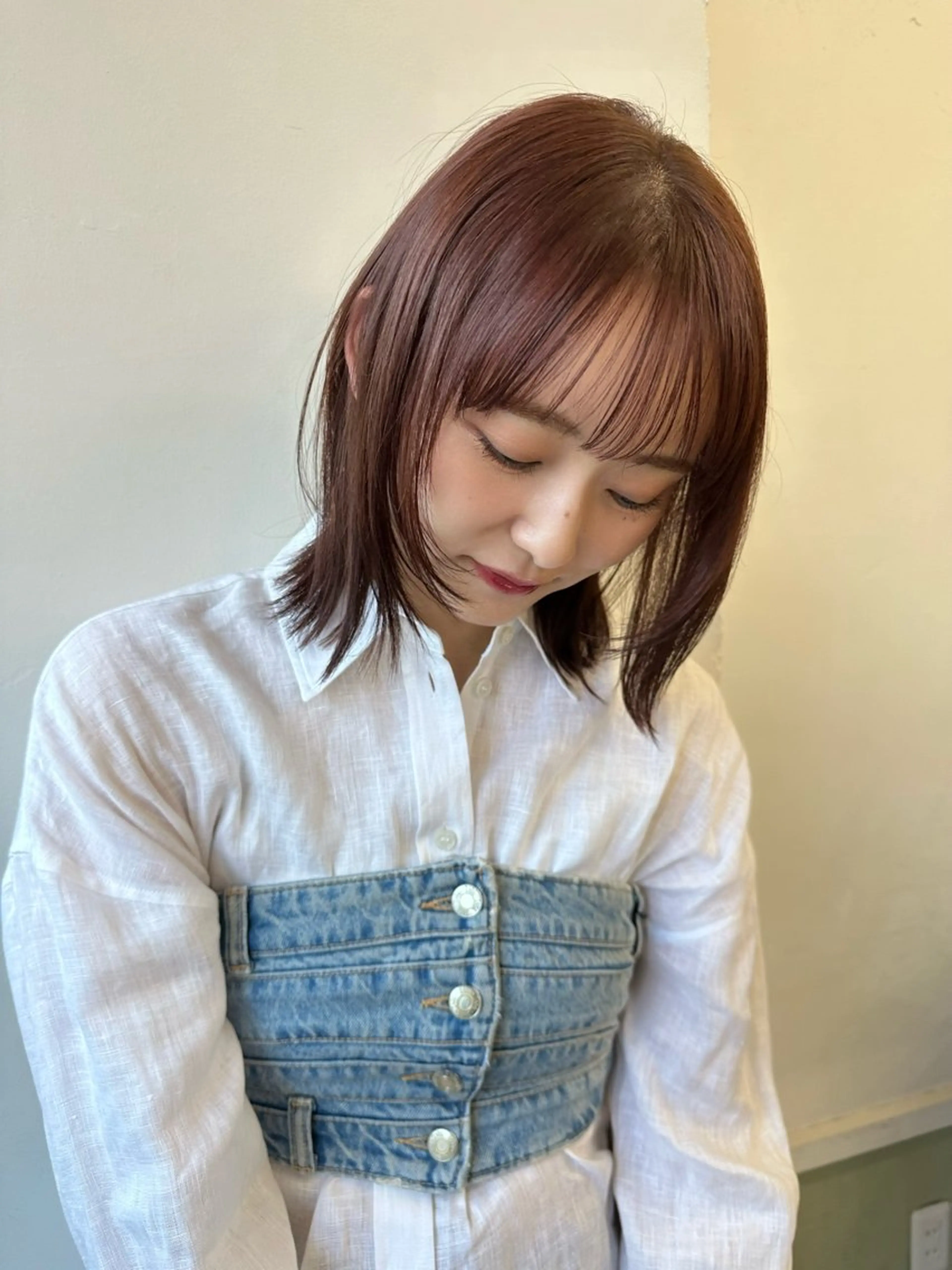 ミディアム カラー 🪭risa 暖色/レイヤー🪭のヘアスタイル