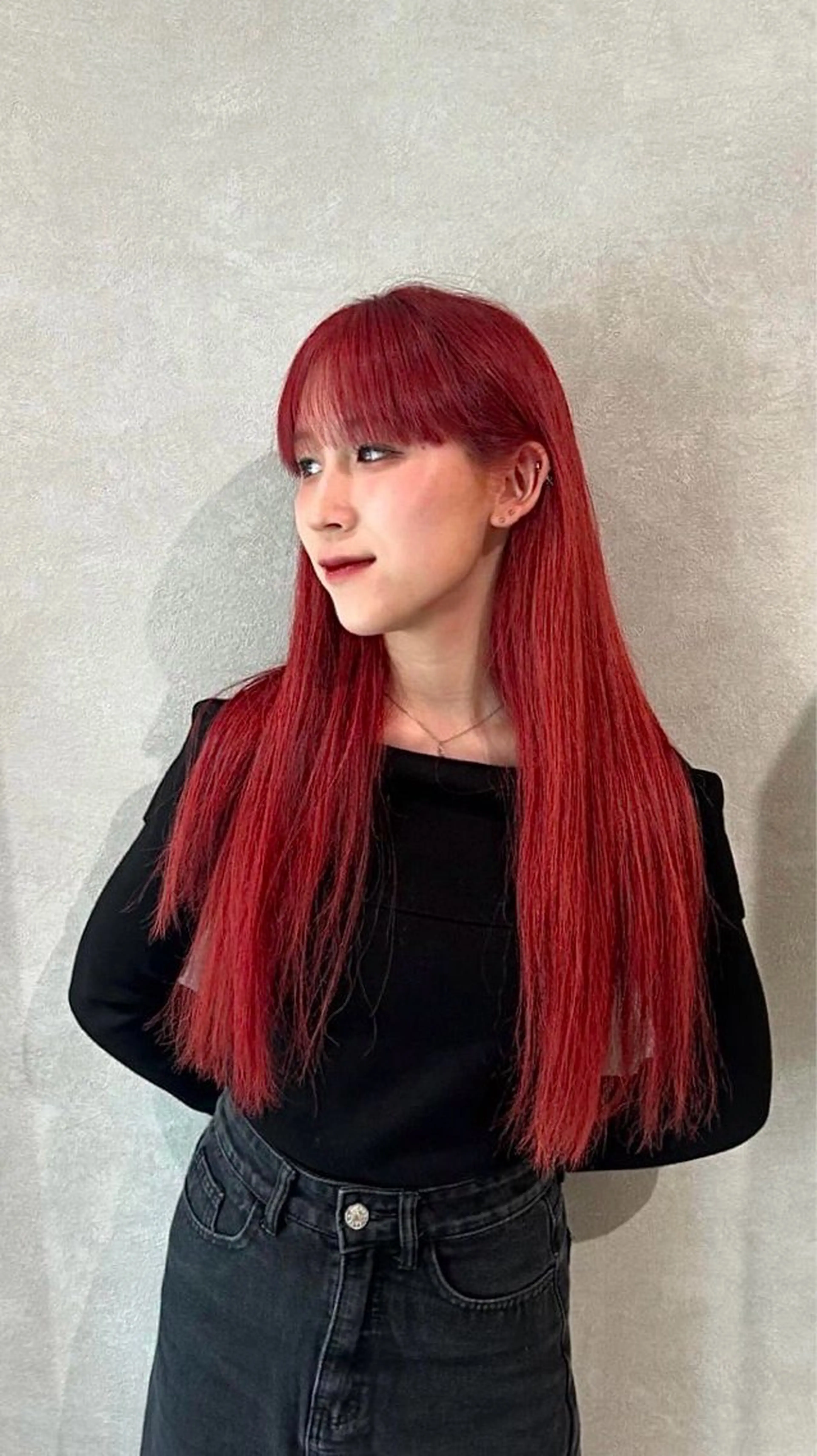 カラー レッドカラー レイヤーカット メンズカット　ゆめのヘアスタイル