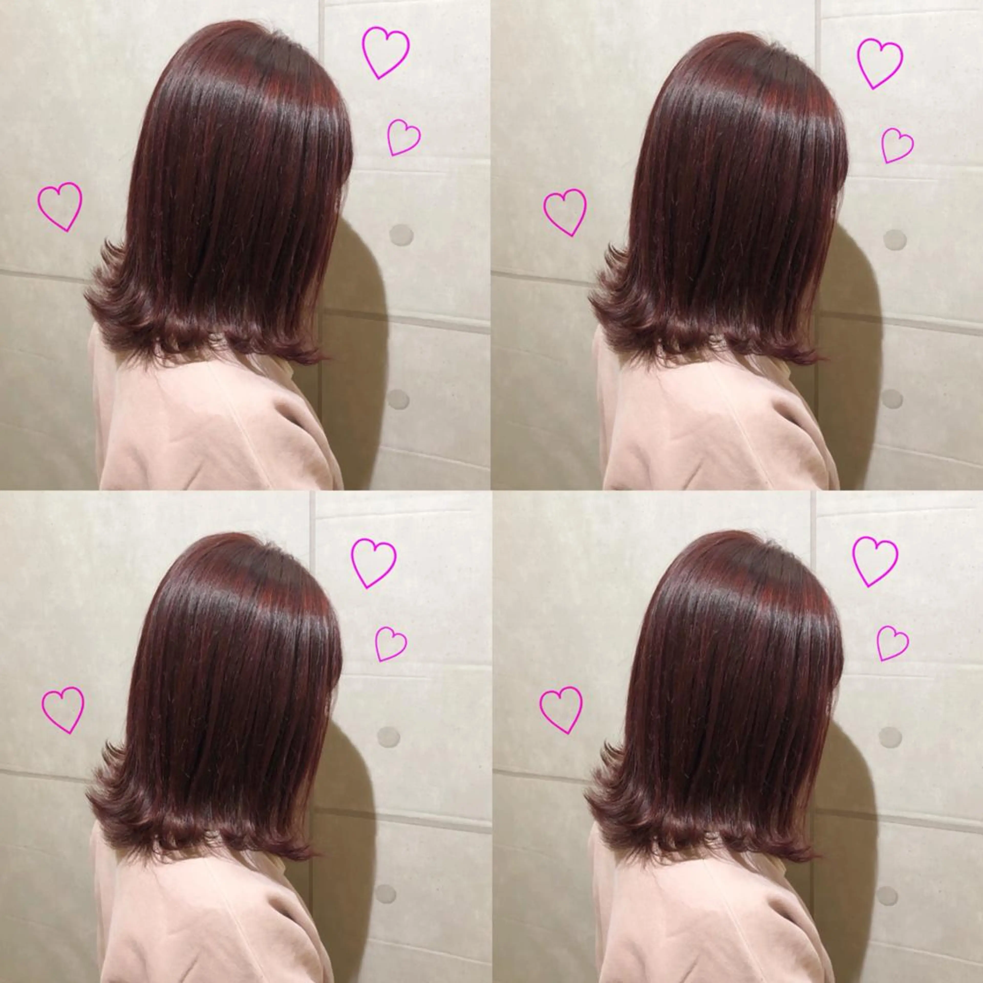 ミディアム カラー パープルカラー 外ハネヘア 韓国ヘア得意❤︎森澤 悠佳のヘアスタイル