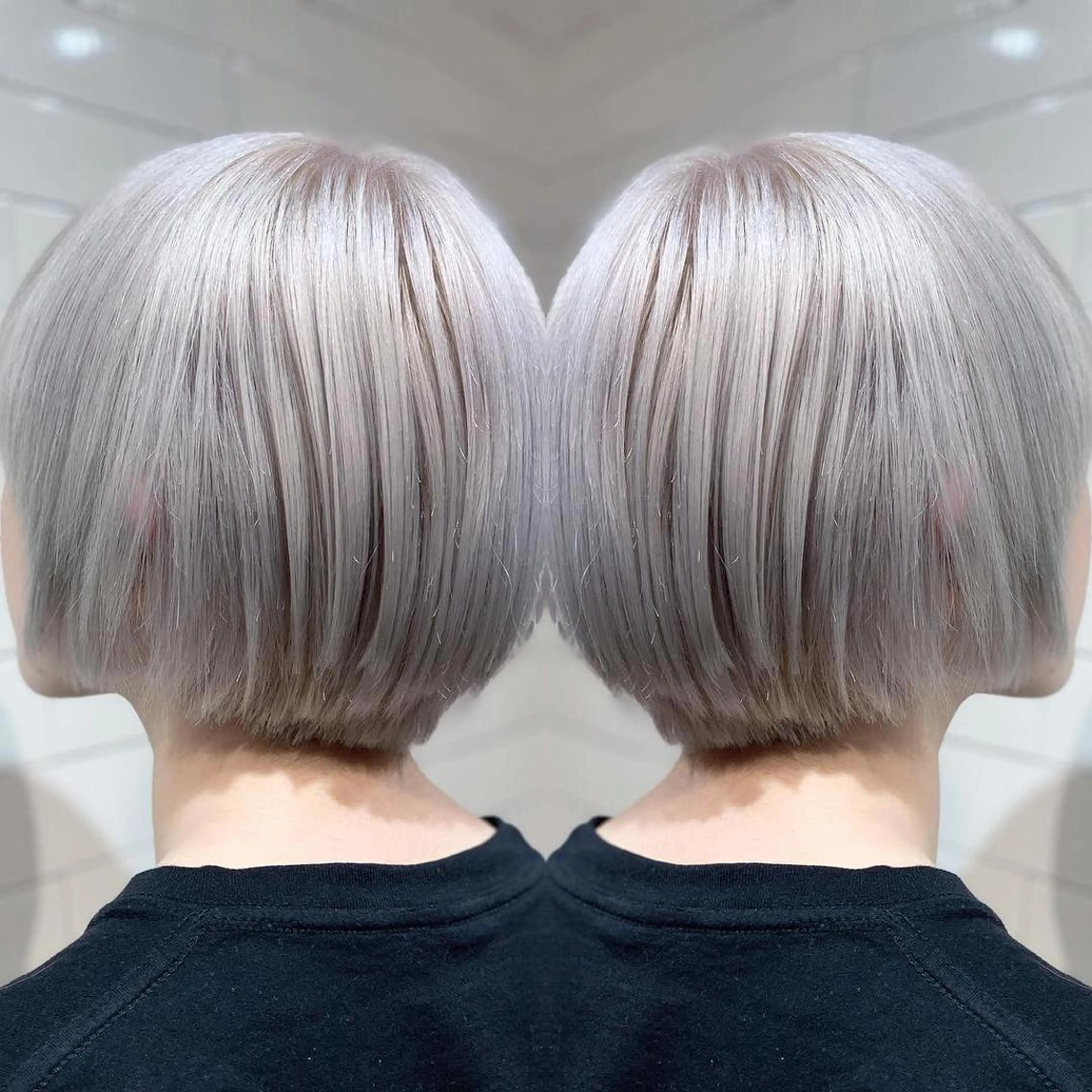 ショート カラー ヘアアレンジ 髪質改善×ハイトーン 中田啄也のヘアスタイル