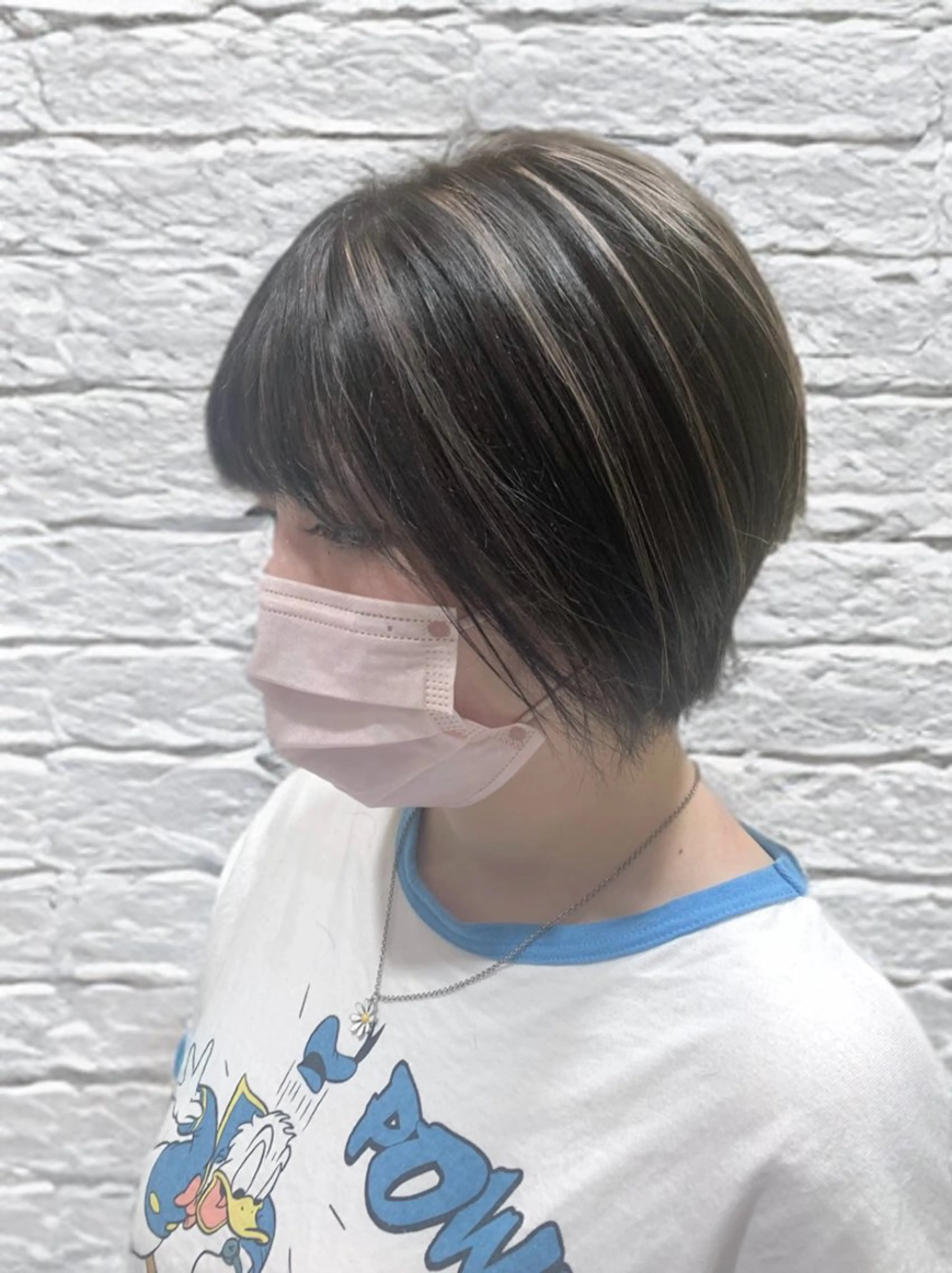 ショート ハイライト カット ヘアカラー 髪質改善×レイヤー 高嶋のヘアスタイル