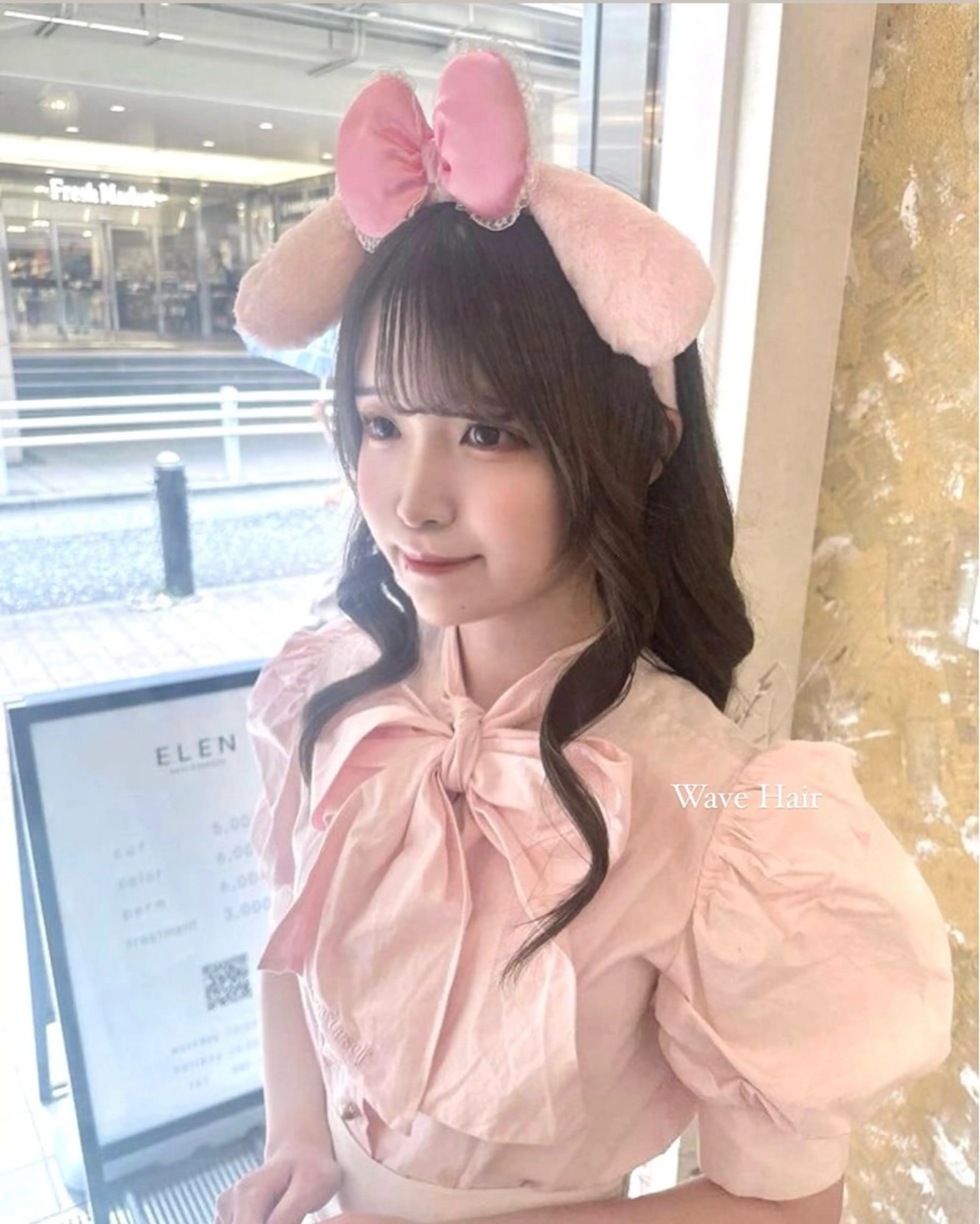 ロング ヘアアレンジ ヨシンモリ 韓国風ヘア nanami ￤縮毛矯正￤ブリーチのヘアスタイル