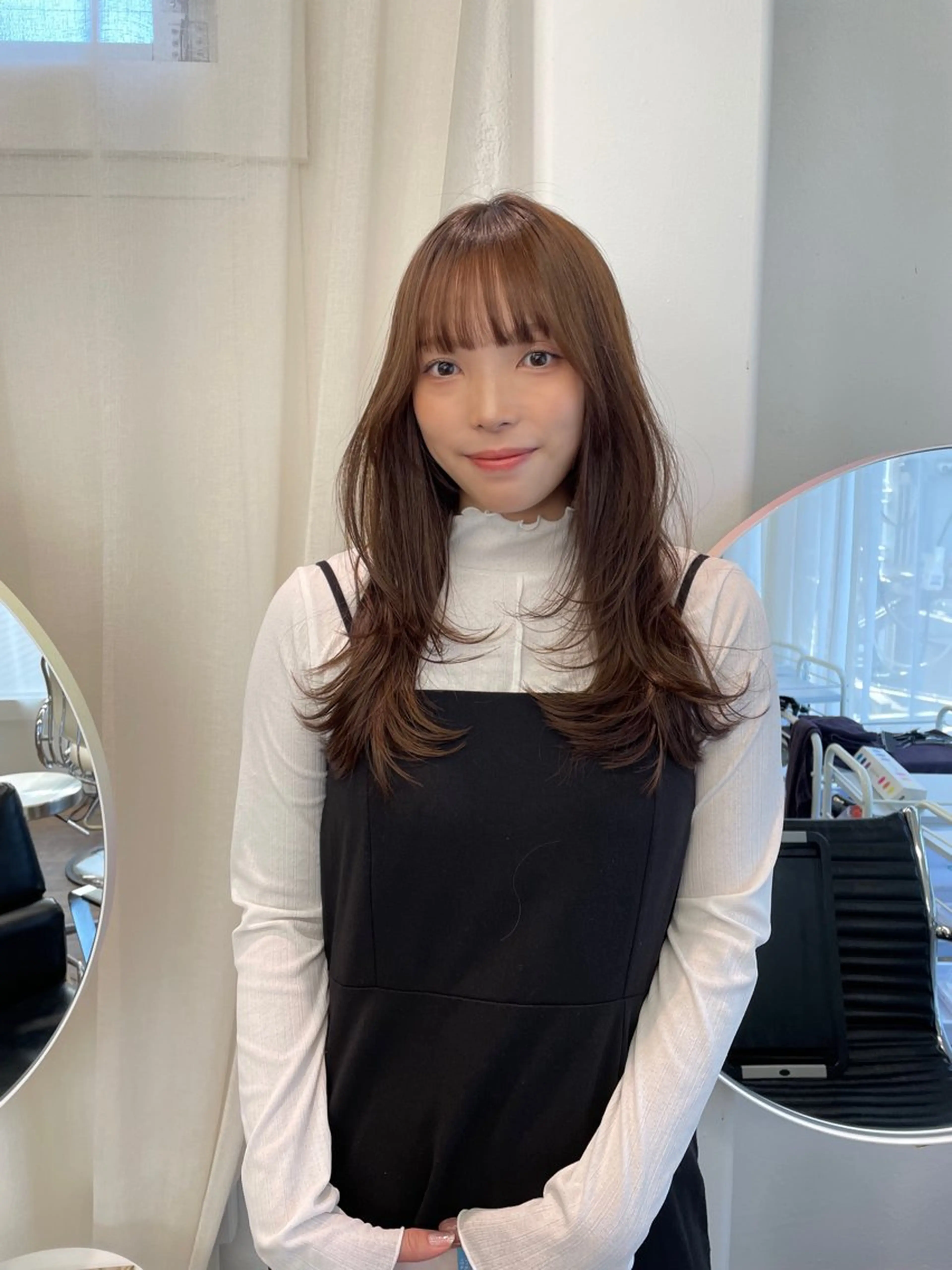 ロング カラー レイヤーカット カット ヘアカラー トリートメント レイヤーカット🎀 kanaのヘアスタイル