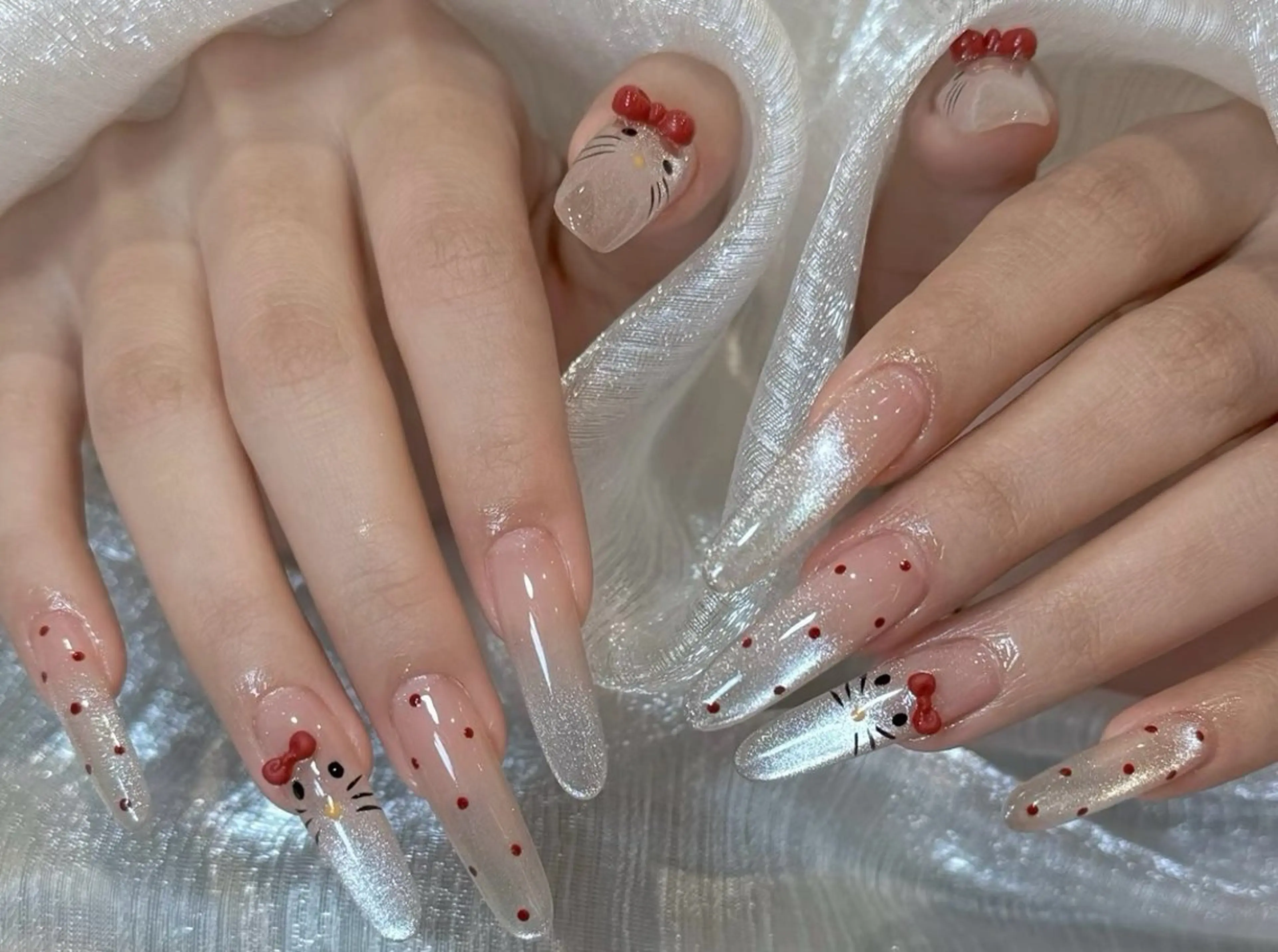 ネイル チークネイル 長さ出し フラワーネイル フレンチネイル ガーリー SunNail池袋駅 ワンホンネイルのネイルデザイン