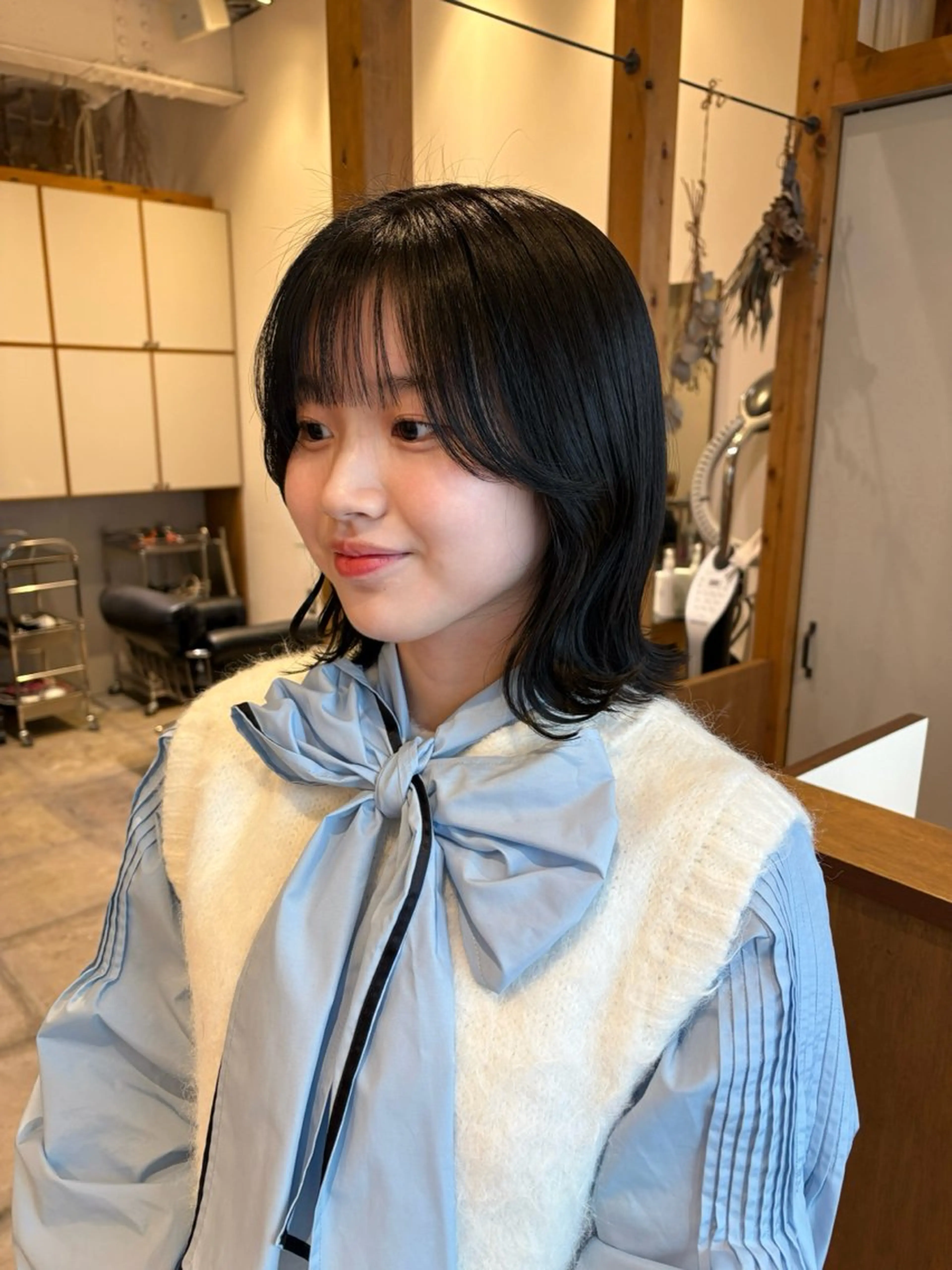 ミディアム カラー カット ヘアカラー トリートメント ENIF ツキのヘアスタイル