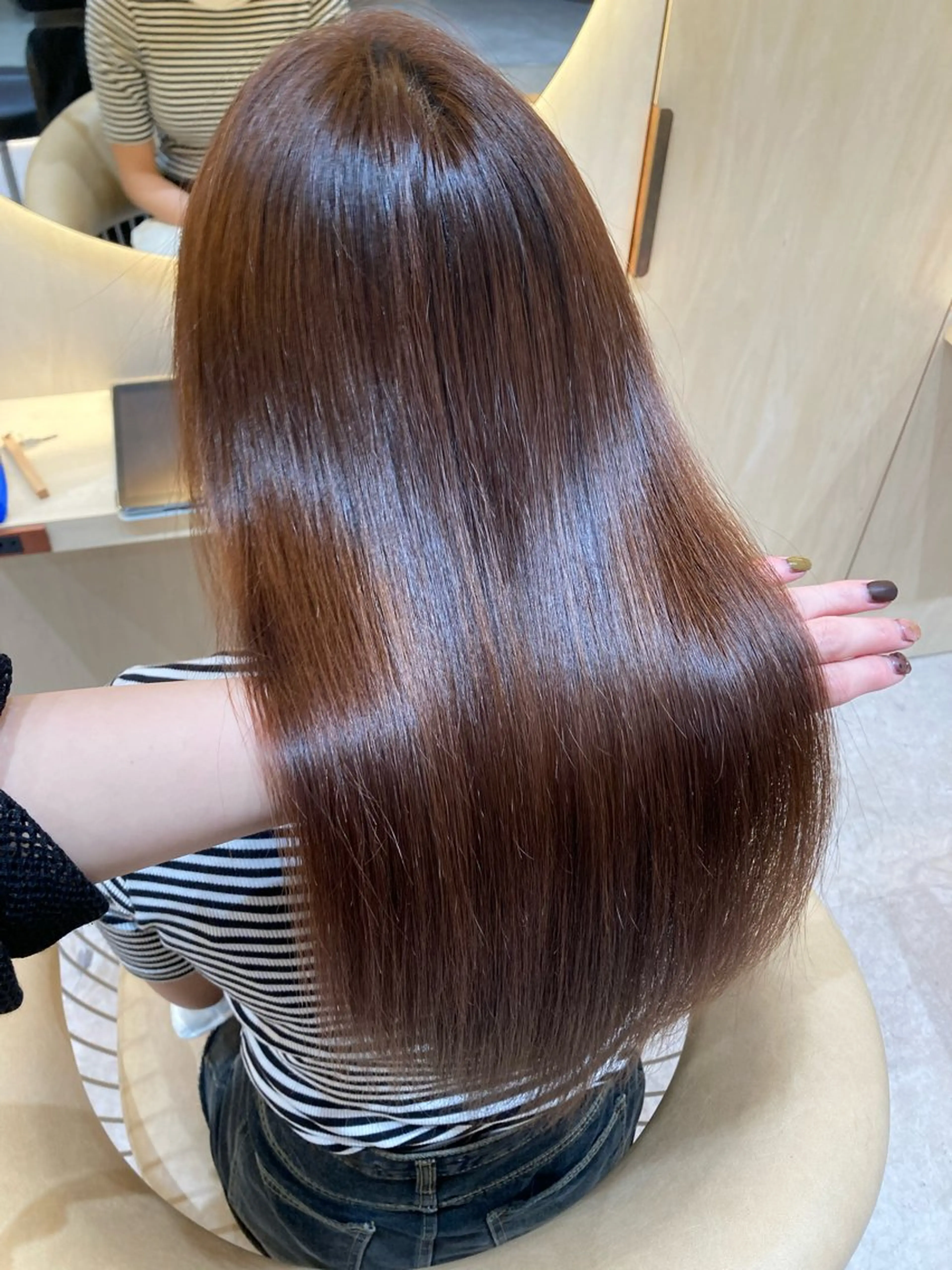 ロング カット ヘアカラー トリートメント ❤️ブリーチなし💚 ダブルカラー平野実花のヘアスタイル