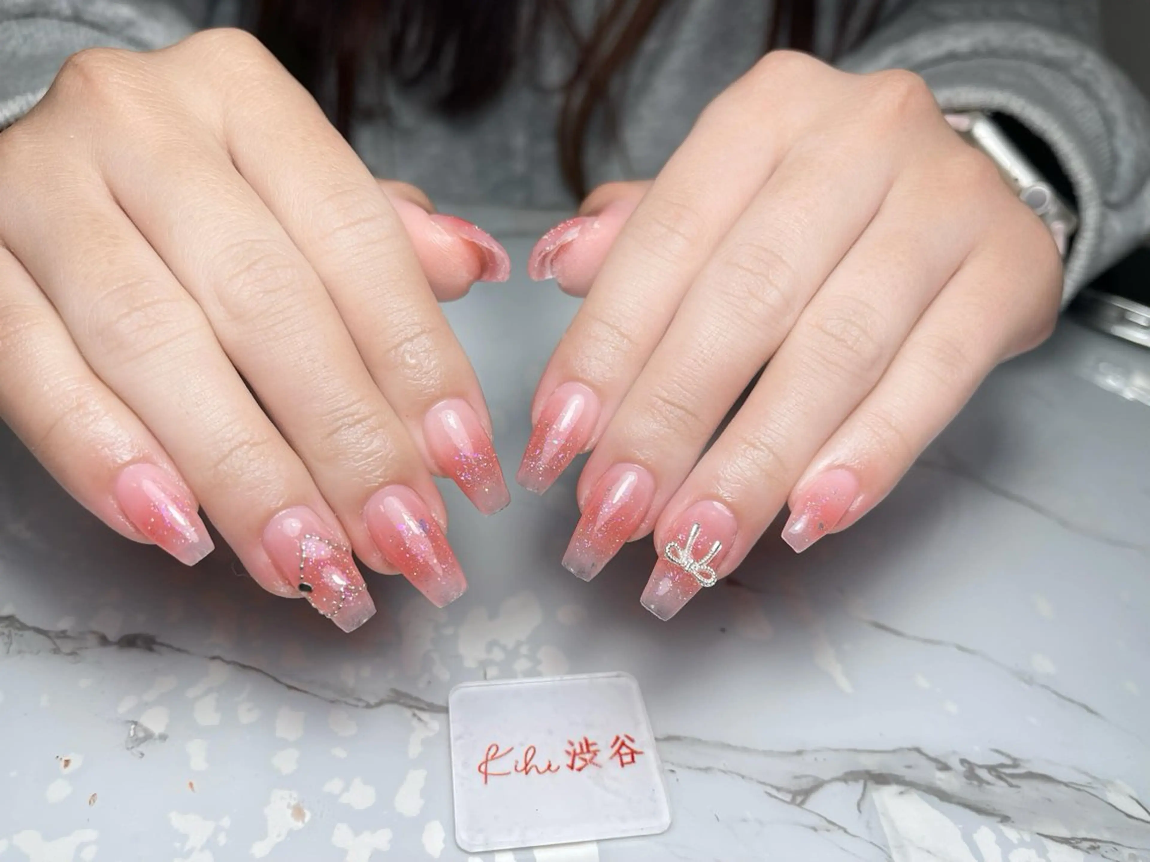 ネイル アートネイル フレンチネイル ジェルネイル グラデーション 韓国ネイル さくら💮💮 【オフ無料】のネイルデザイン