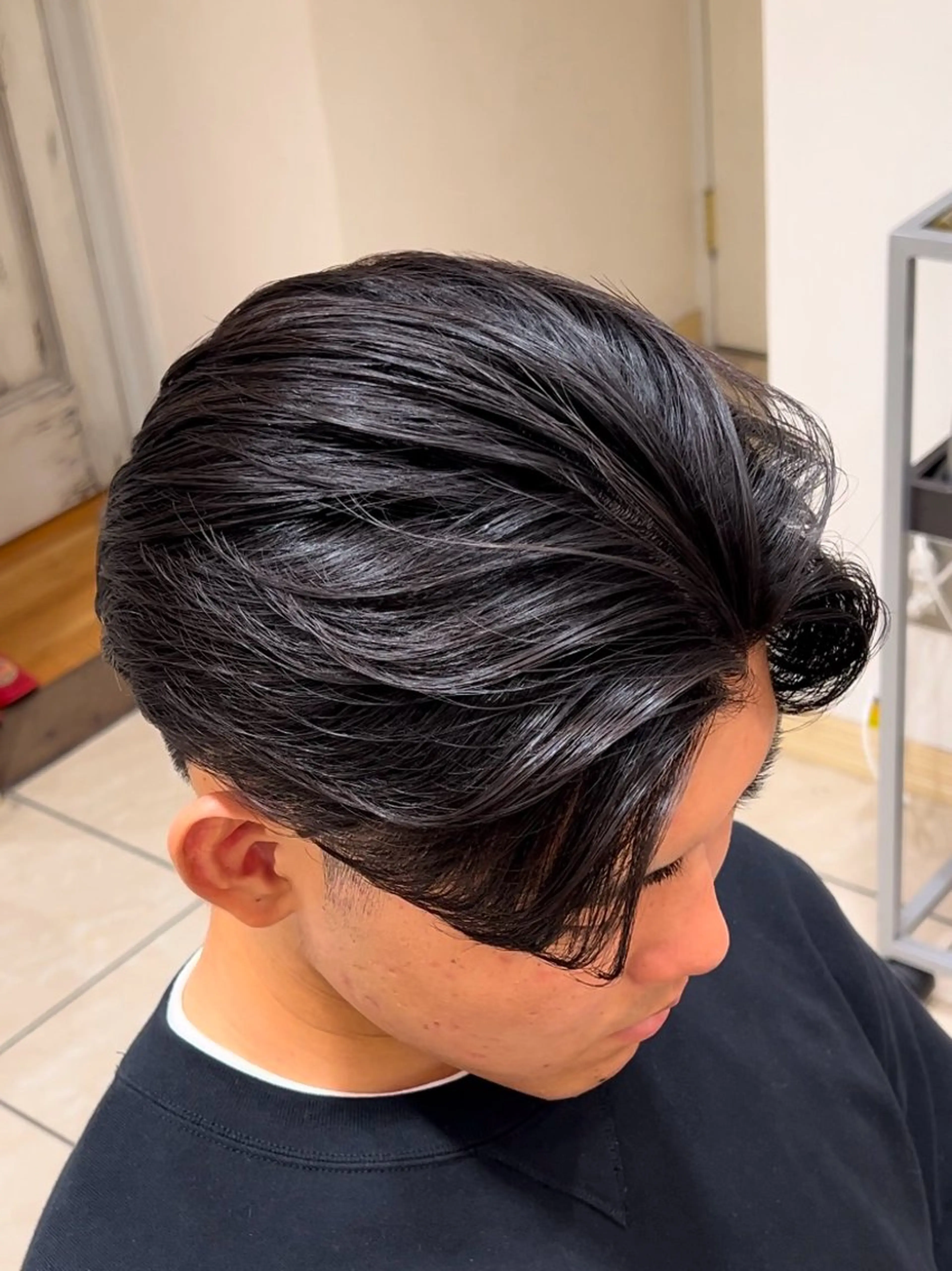 ショート パーマ メンズ センターパート 縮毛矯正 縮毛矯正 メンズ特化/勝田駅/ 佐和駅/鈴木輝瑠/のヘアスタイル