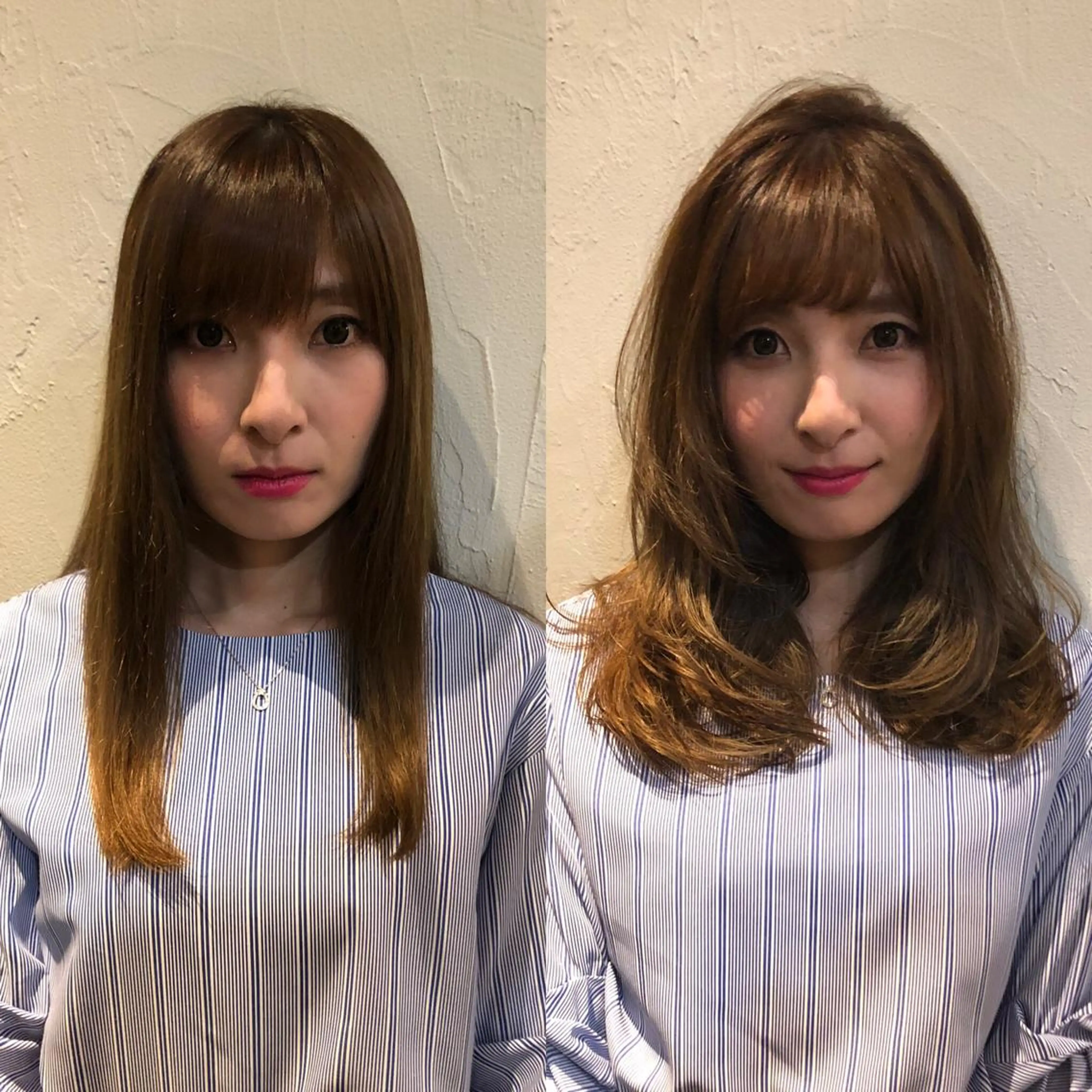 セミロング 髪質改善縮毛矯正 専門店のヘアスタイル