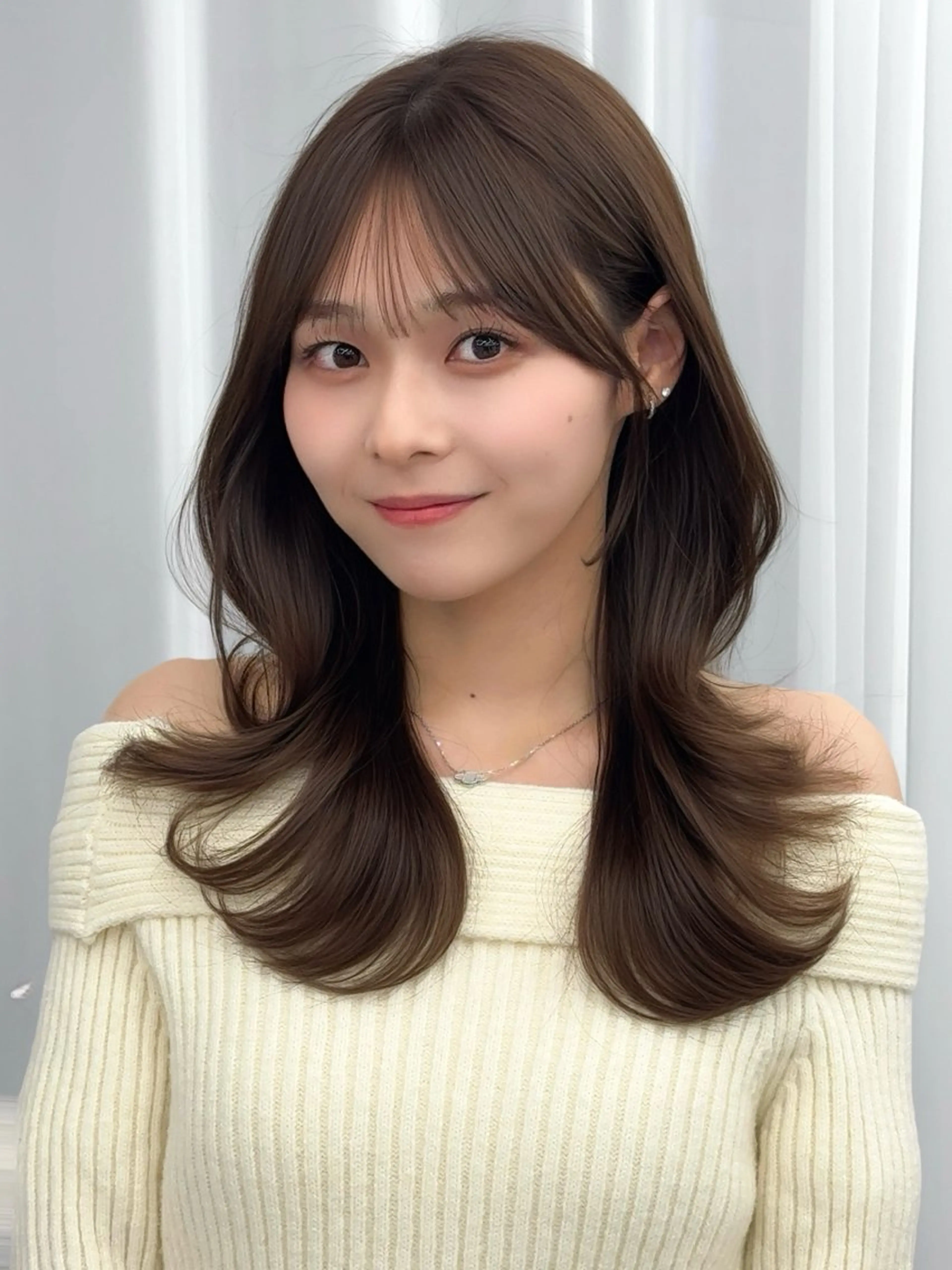 ミディアム カラー ヘアアレンジ カット ヘアカラー トリートメント 顔周り&ミディアム 特化/池袋/kokiのヘアスタイル
