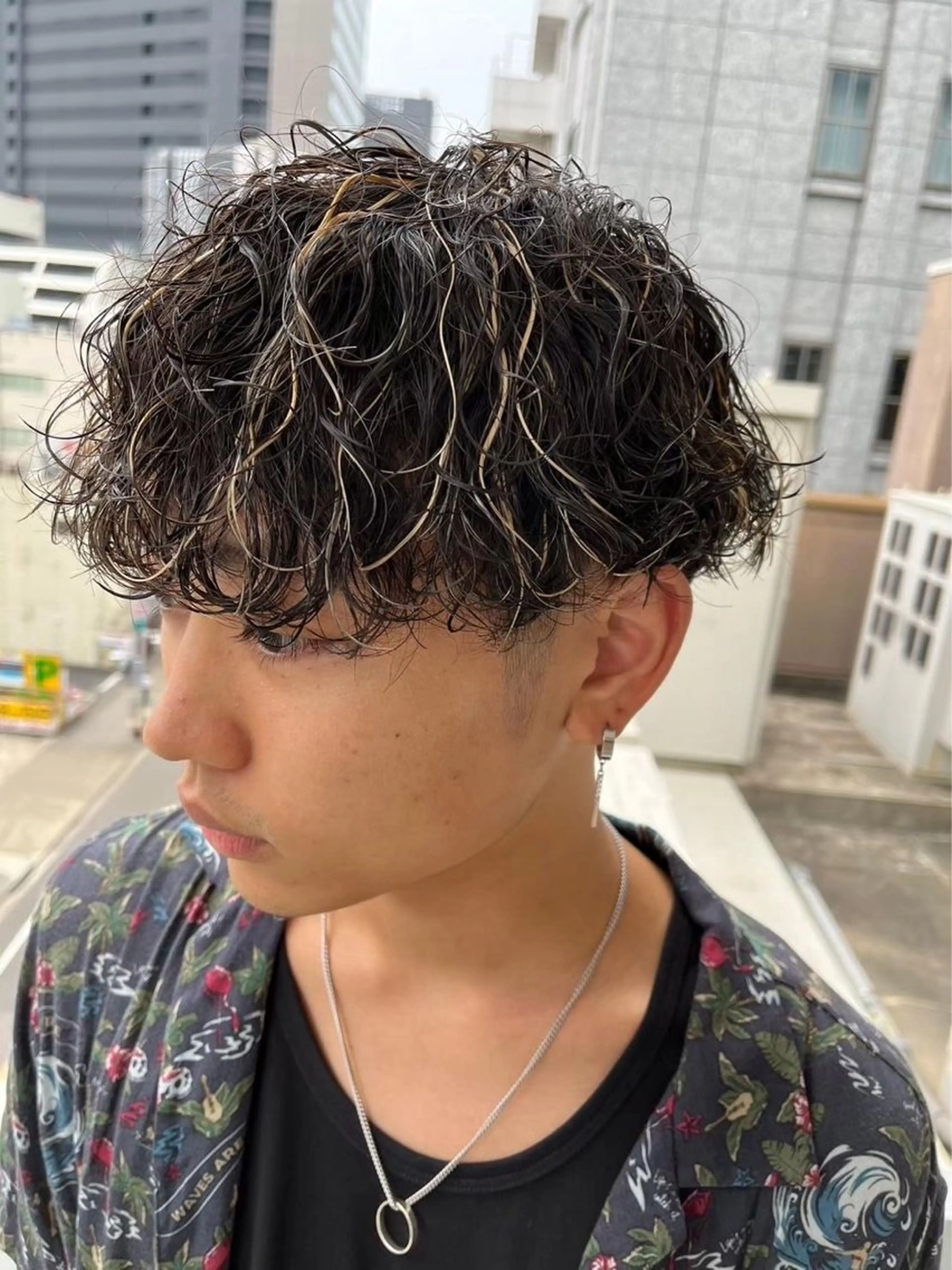 カラー パーマ メンズ LUVISM ボブ りきカットモデル募集のヘアスタイル