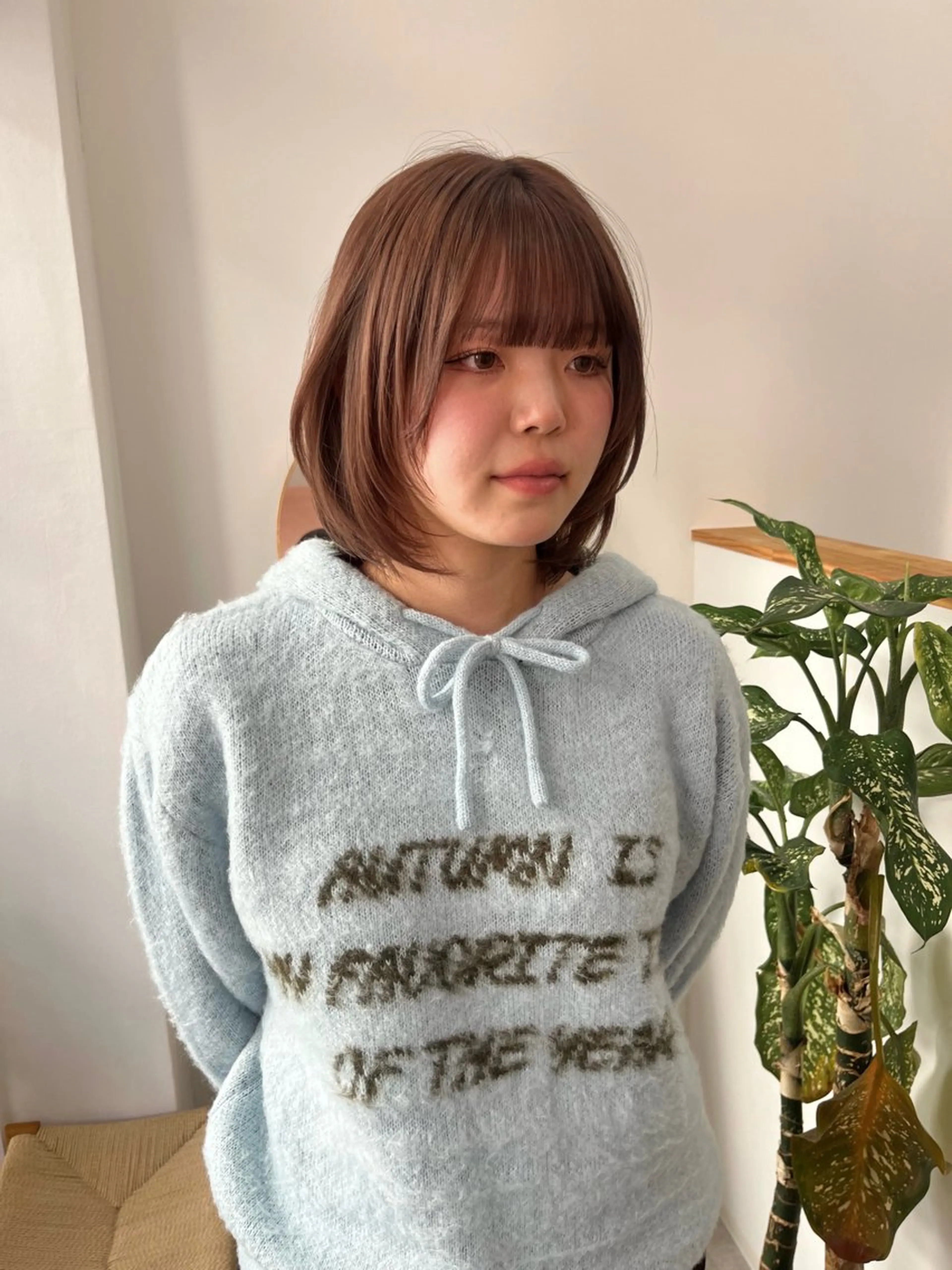 ミディアム カラー カット ヘアカラー トリートメント ベージュ⟡˖レイヤー ˖ ࣪⊹あずきのヘアスタイル