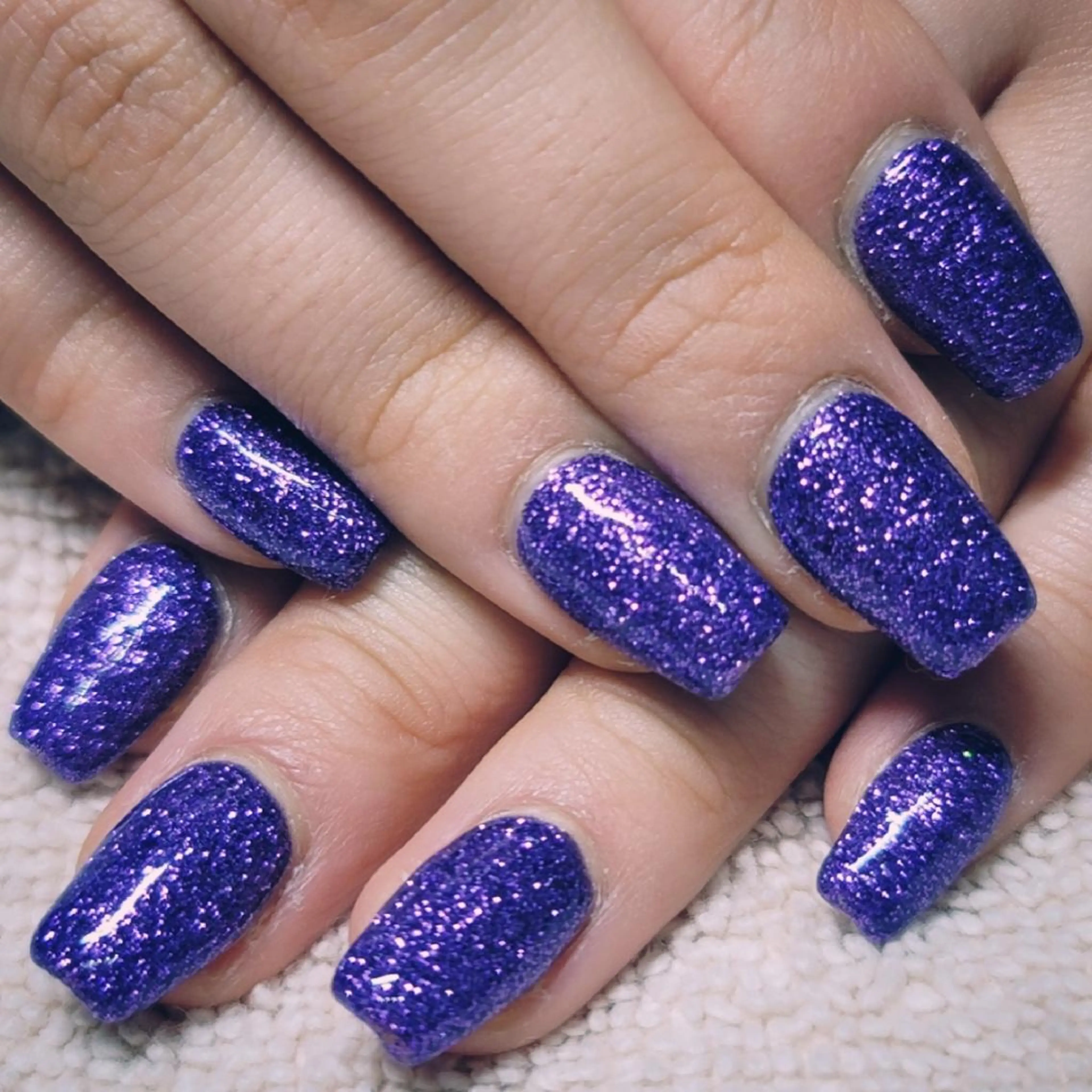 ネイル ラメ(グリッター) ワンカラーネイル パープル ハンドネイル よしだ ひろきのネイルデザイン