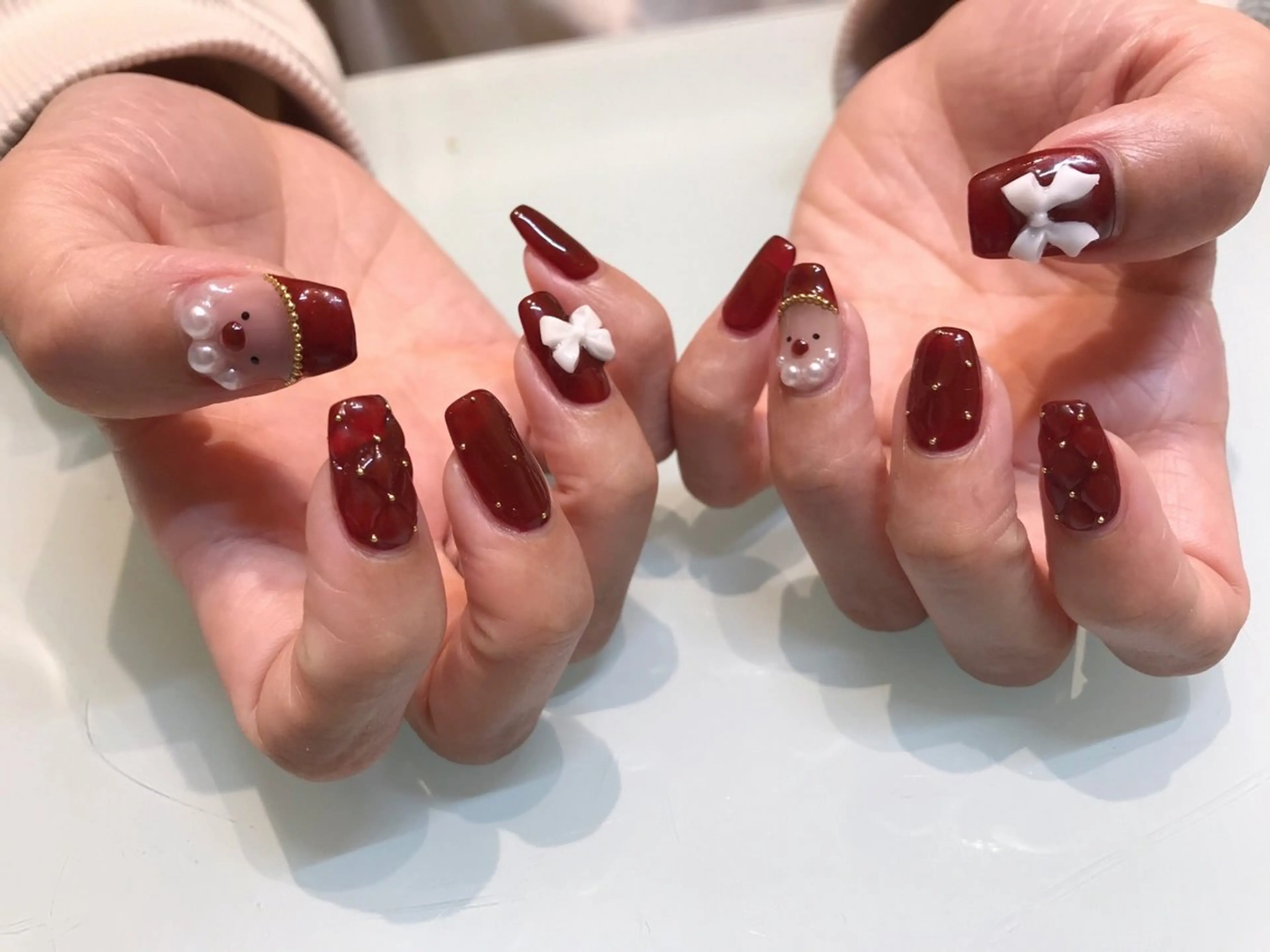 ネイル 冬ネイル クリスマス ハンドネイル ハンドケア 西日暮里駅徒歩1分/ NAIL106Gのネイルデザイン