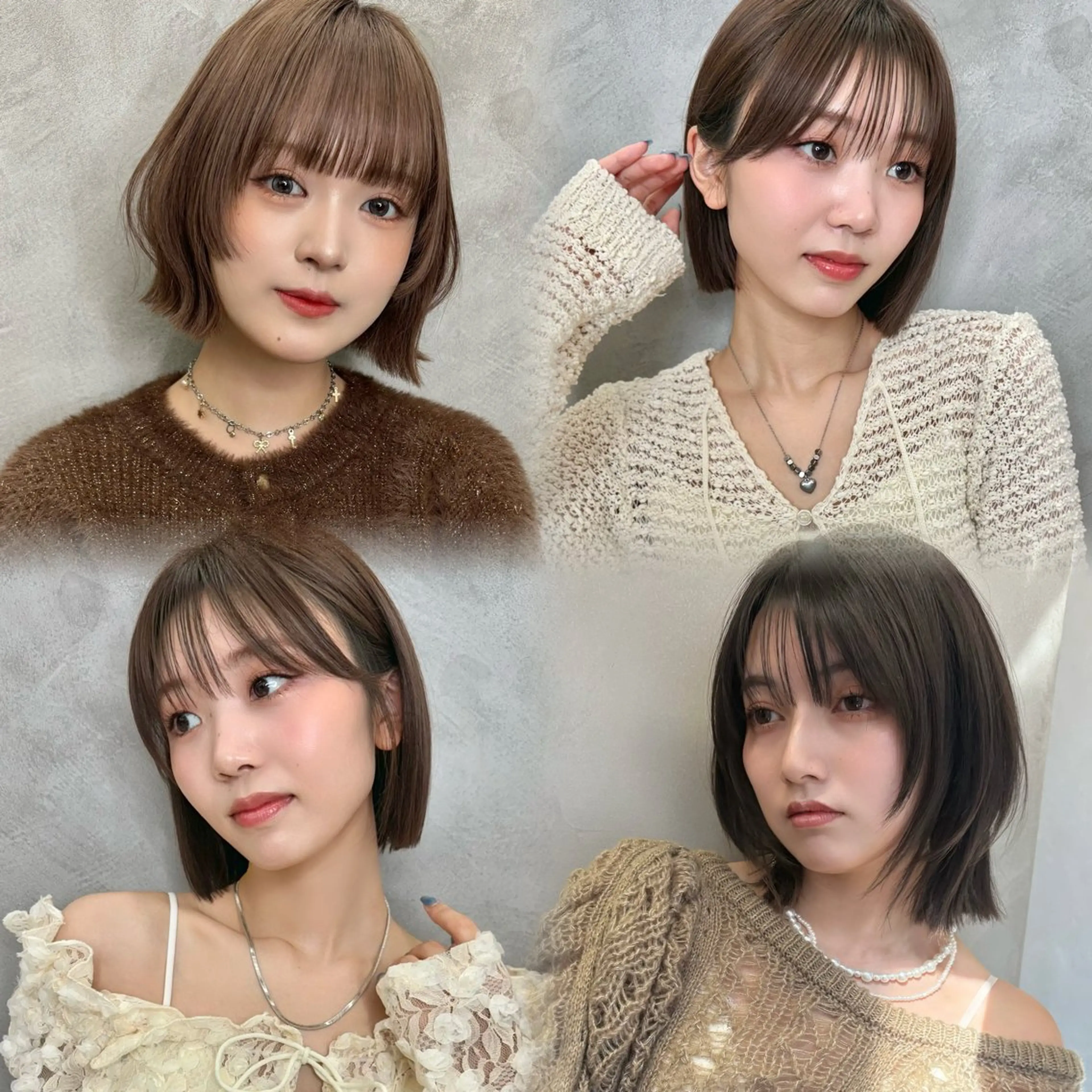 ミディアム ボブレイヤー ボブ 髪質改善 レイヤーカット 縮毛矯正 カット ヘアカラー くどうももか 浦和　ショート　ボブのヘアスタイル