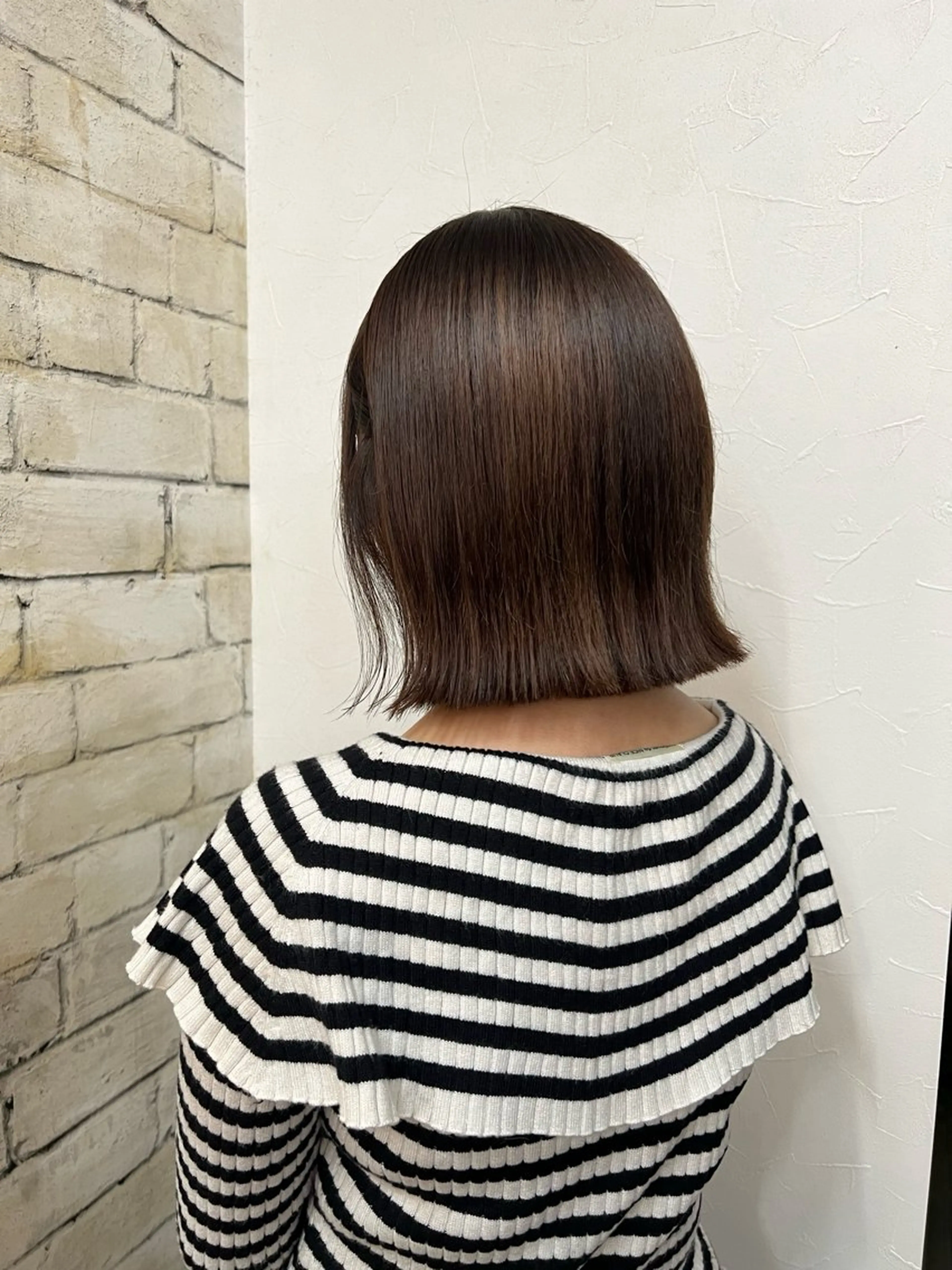 ミディアム カット ヘアカラー トリートメント カコ/レイヤーカット ヘアアレンジのヘアスタイル