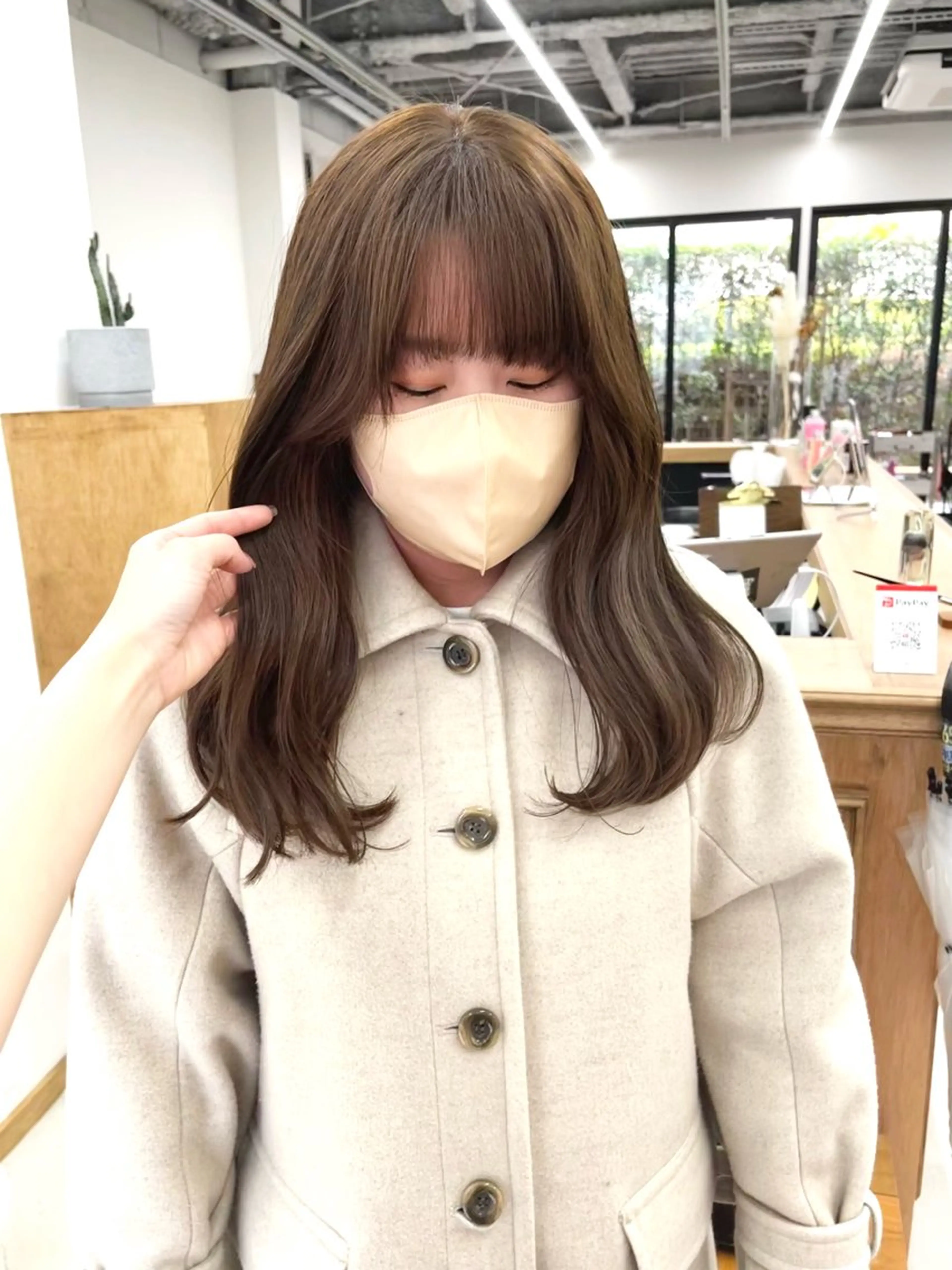 セミロング カラー ヘアアレンジ ブリーチ ダブルカラー ブリーチなしカラー ena/ブリーチなし 透明感・レイヤー🎀のヘアスタイル