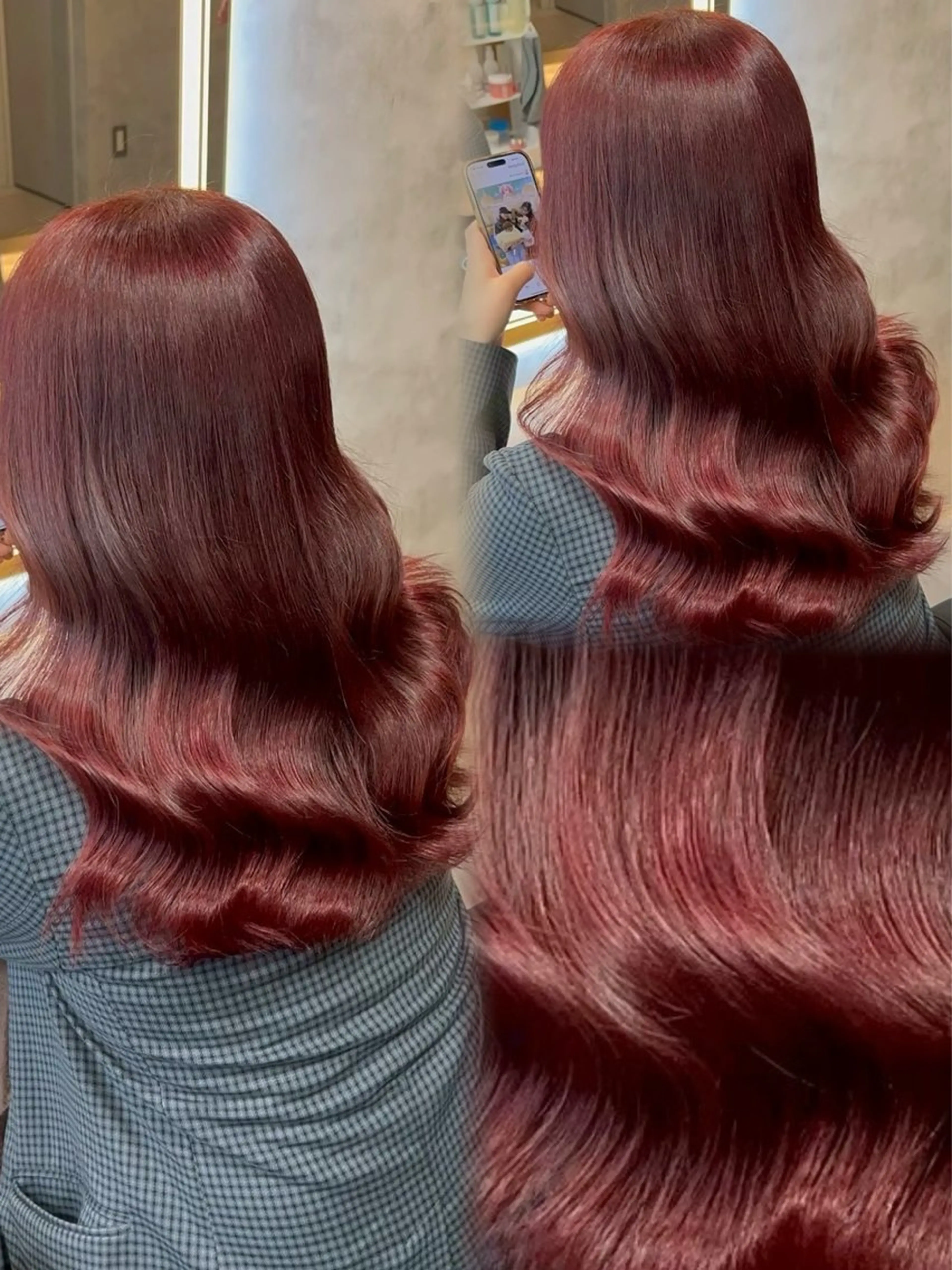 【❤️ ブリーチなし で 赤❤️ 】 ブリーチなし ダブルカラー🌈の写真