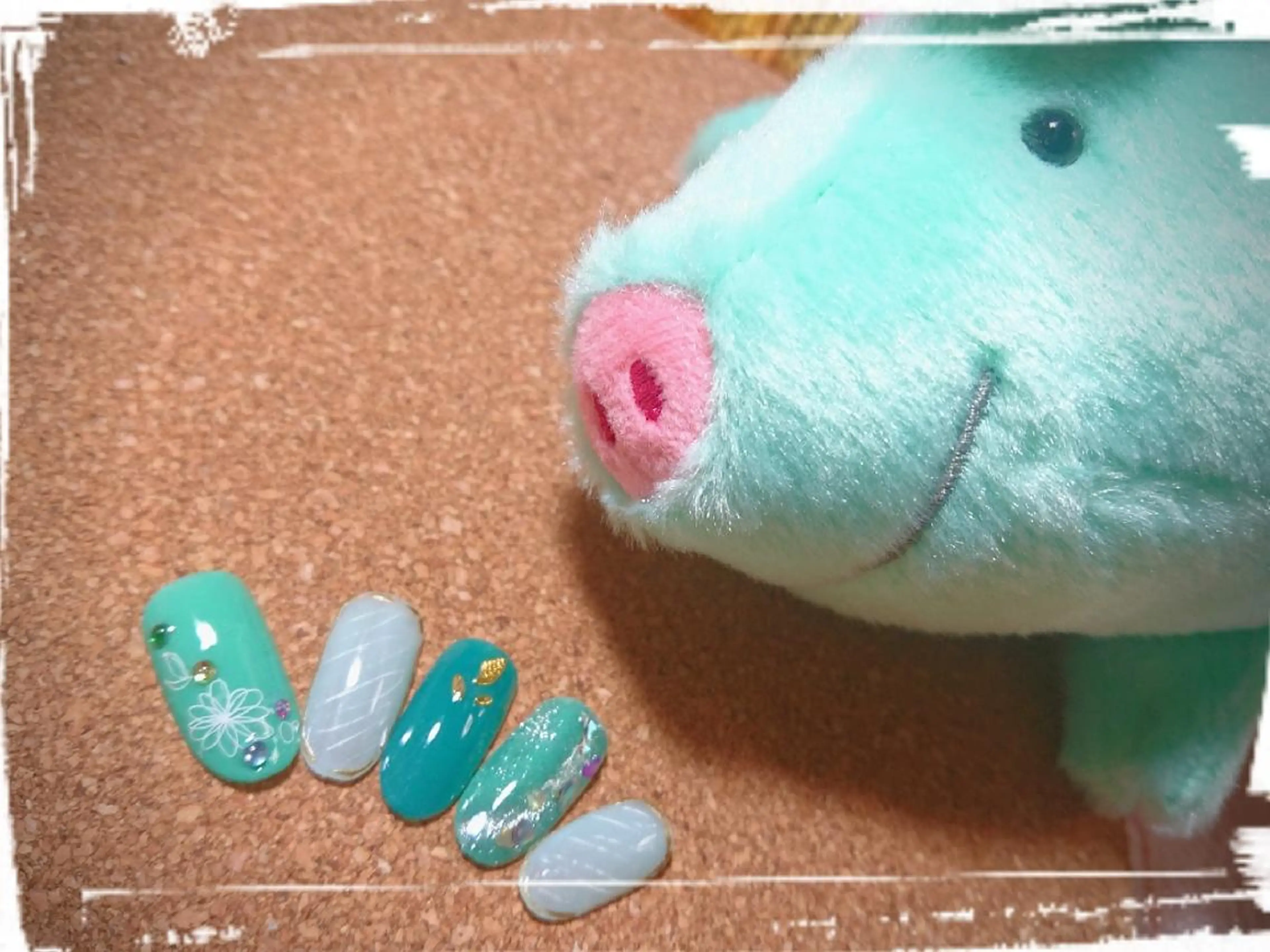 ネイル グリーン 春ネイル 林 珠里のネイルデザイン