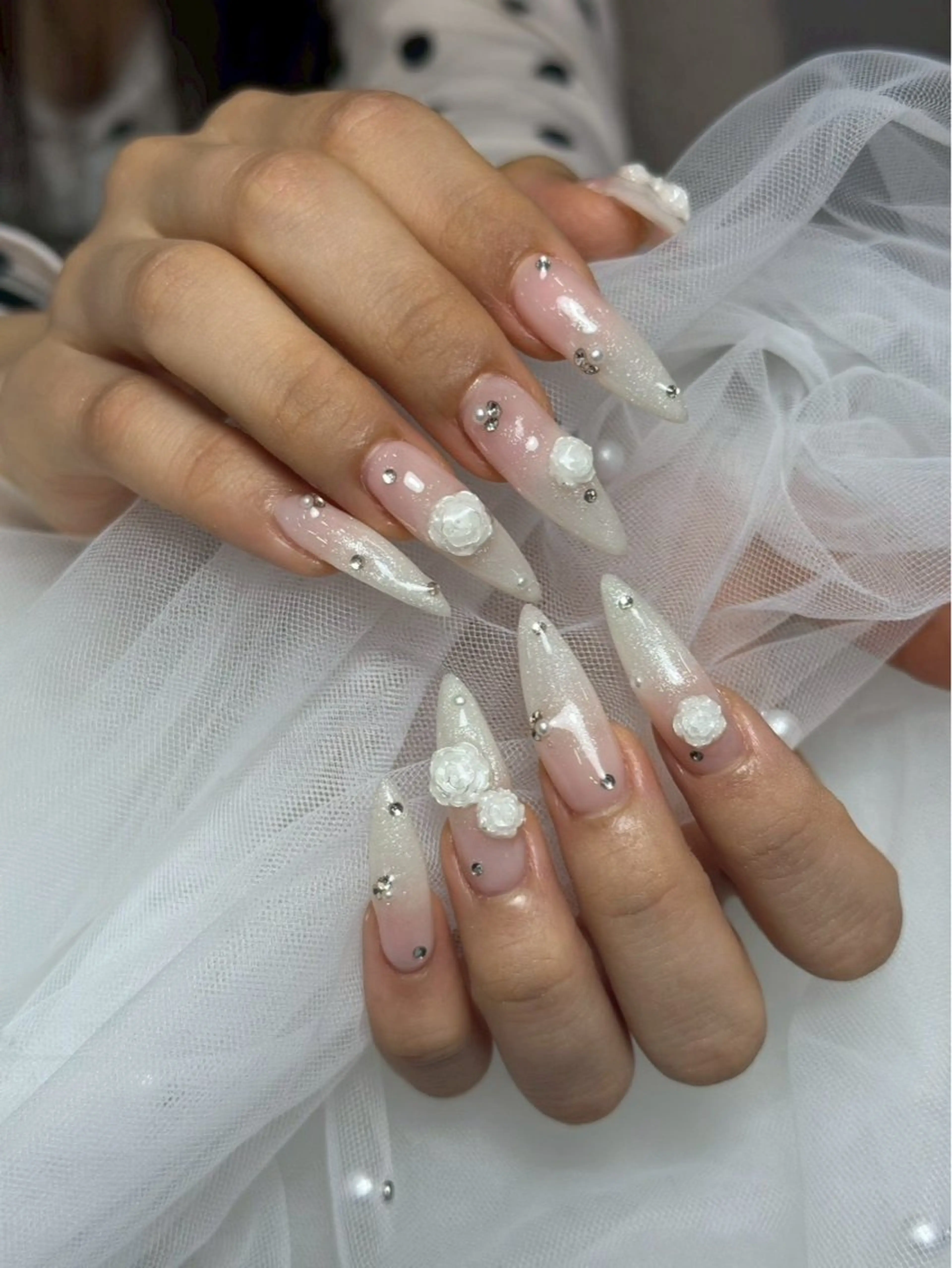 ネイル アートネイル オーロラネイル チークネイル 長さ出し フットネイル ハンドネイル フットネイル ハンドケア Noiranail_ studio川越西口のネイルデザイン