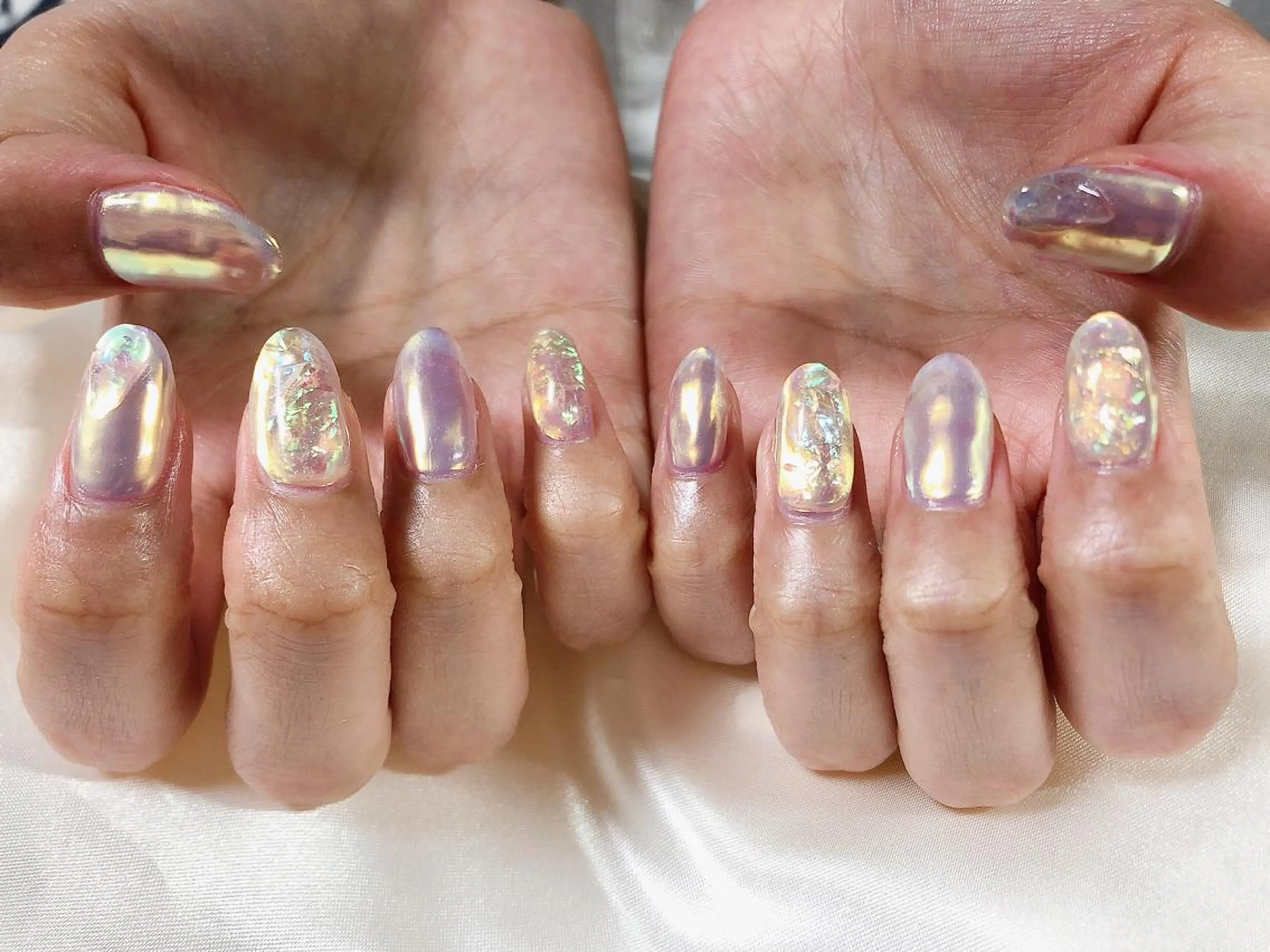 ネイル オーロラネイル シンプルネイル mogunail &blowのネイルデザイン