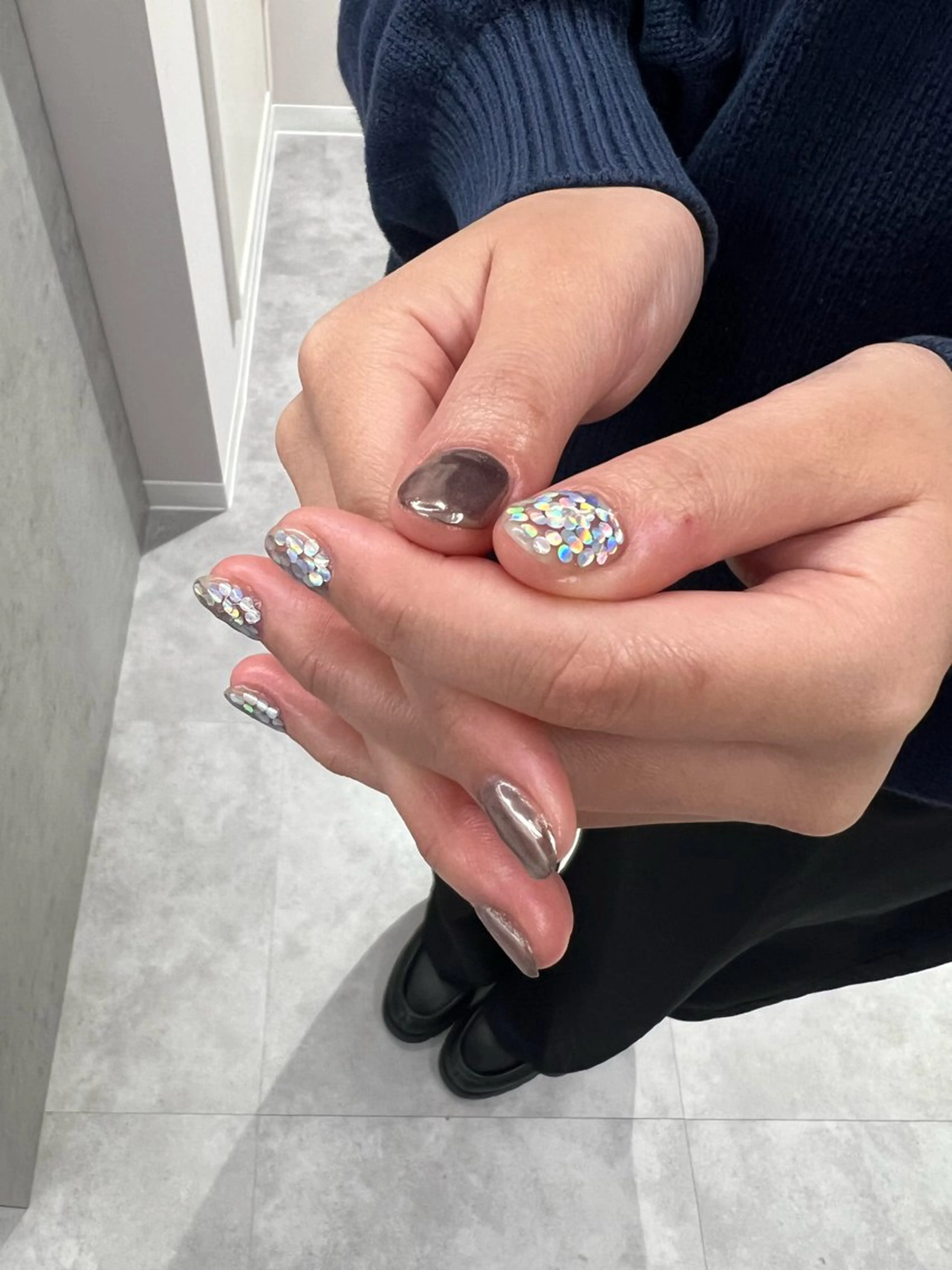 ネイル ミラーネイル ハンドネイル ハンドケア Bana_ Nailのネイルデザイン