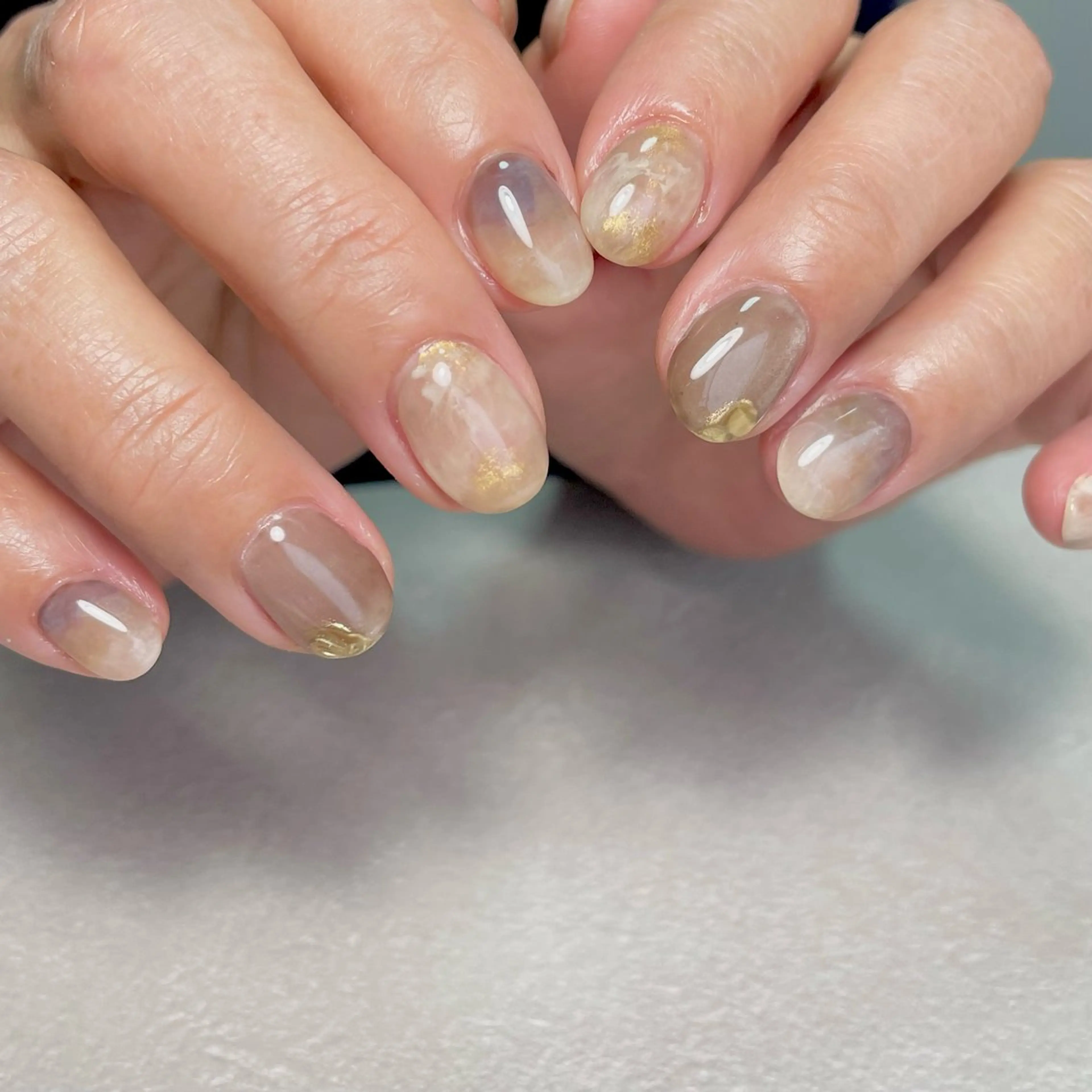 ネイル アートネイル ジェルネイル 持ち込み ニュアンスネイル パラジェル ハンドネイル norme_ akiのネイルデザイン