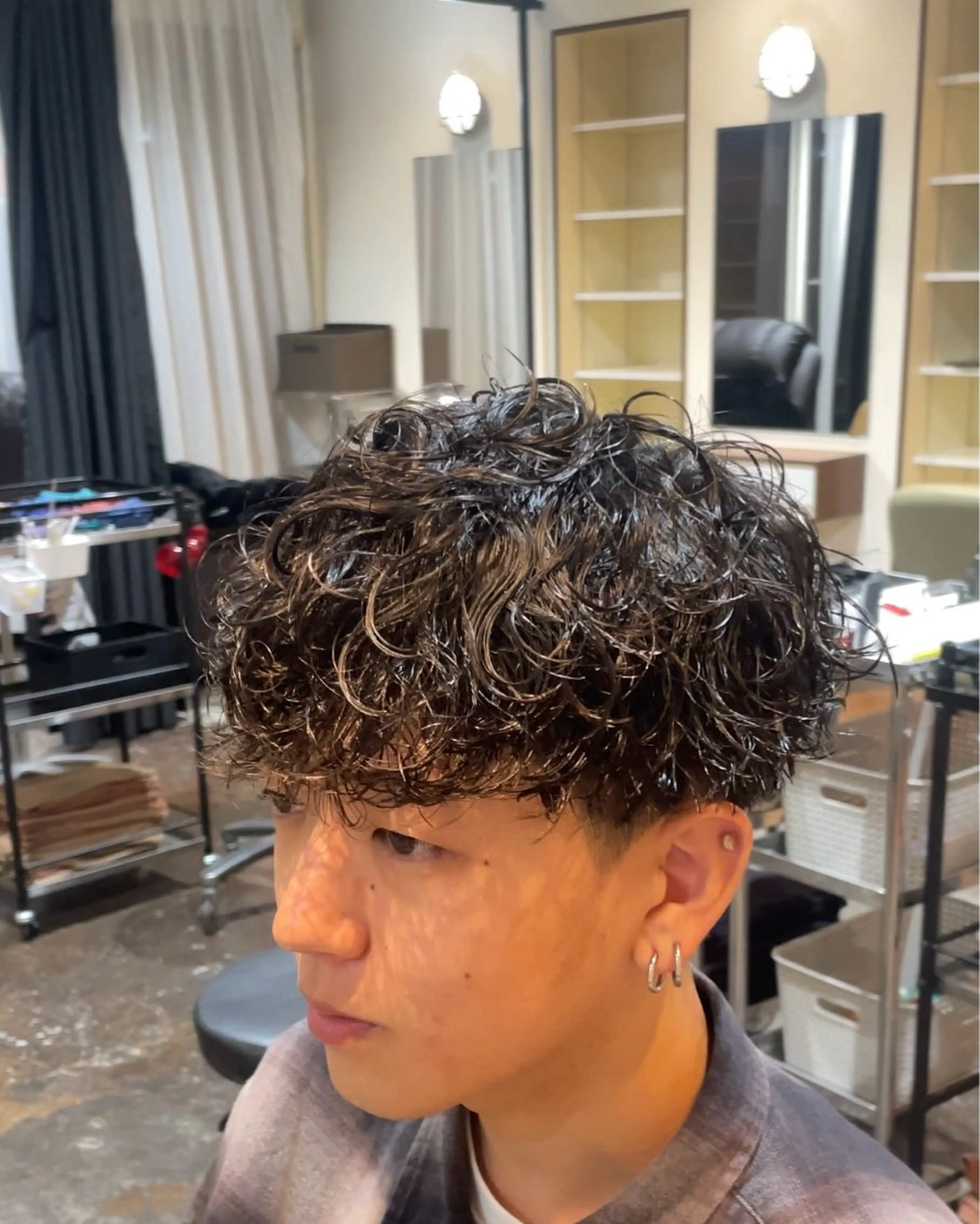 パーマ メンズ 漢眉毛/メンズパーマ /メッシュ/ヒロヤのヘアスタイル