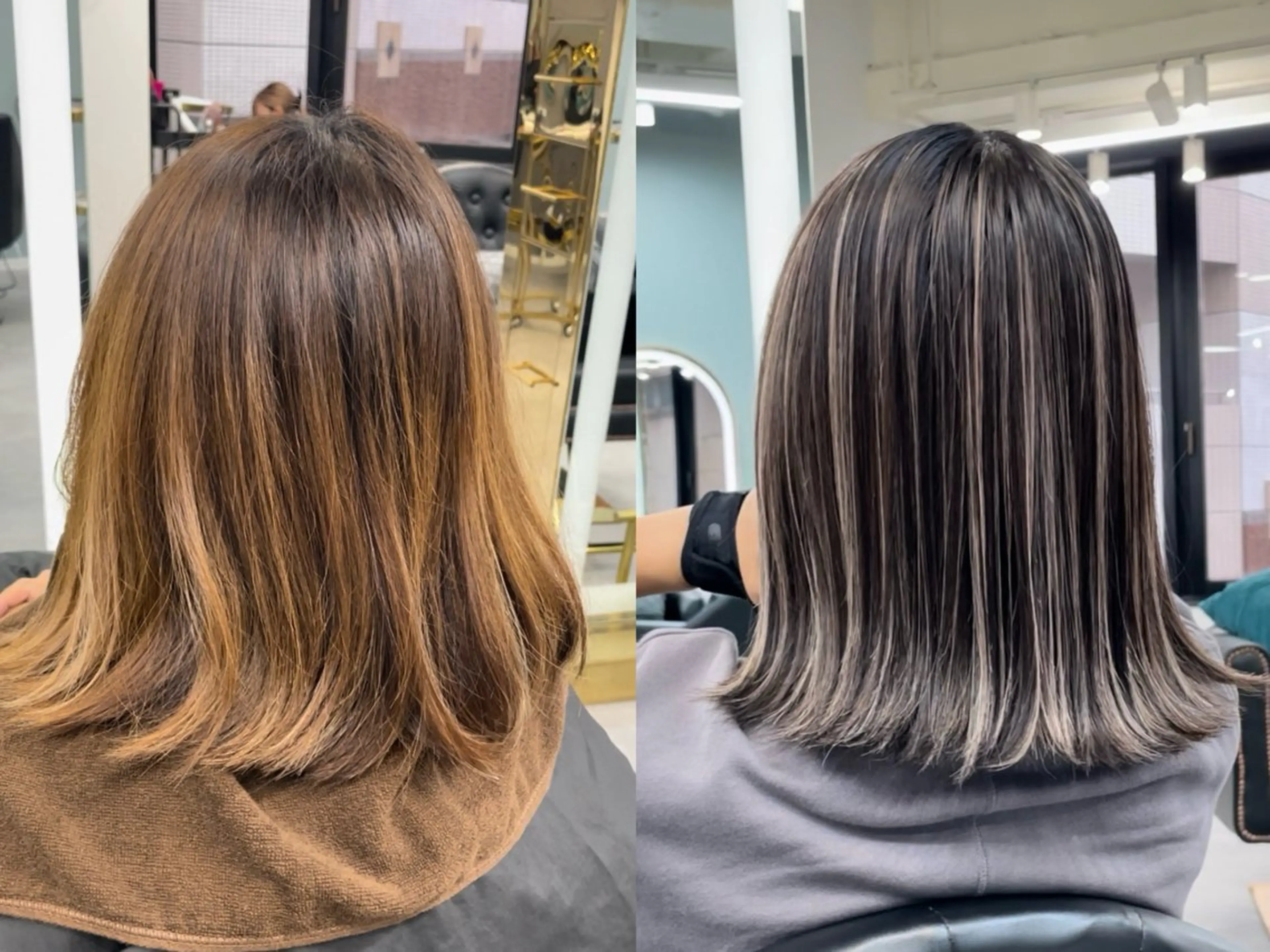 ミディアム バレイヤージュ/ハイ ライト/庄司鉄平のヘアスタイル