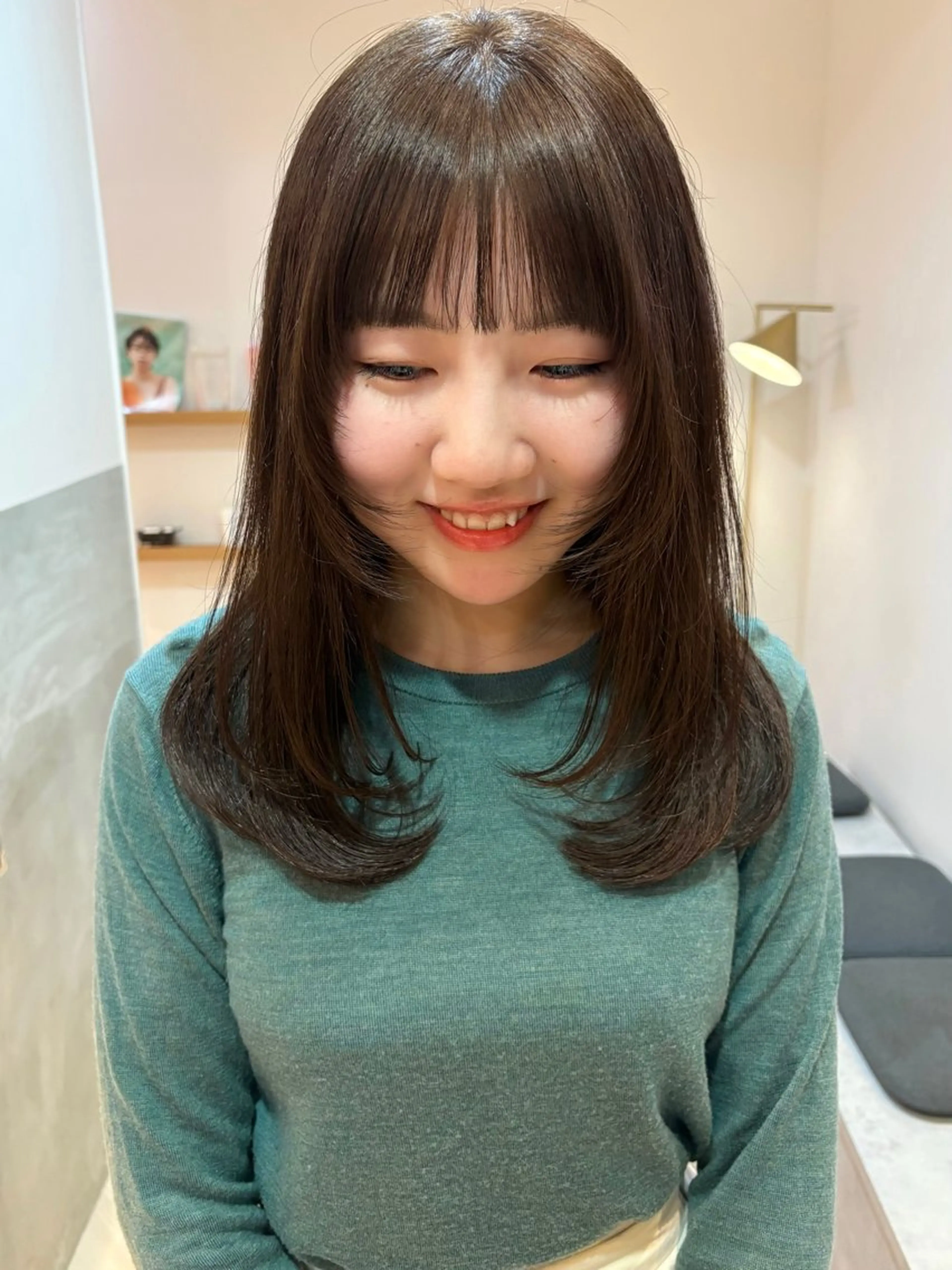 セミロング カット ヘアカラー トリートメント 似合わせ/ベージュ /レイヤー/りほ🤍のヘアスタイル